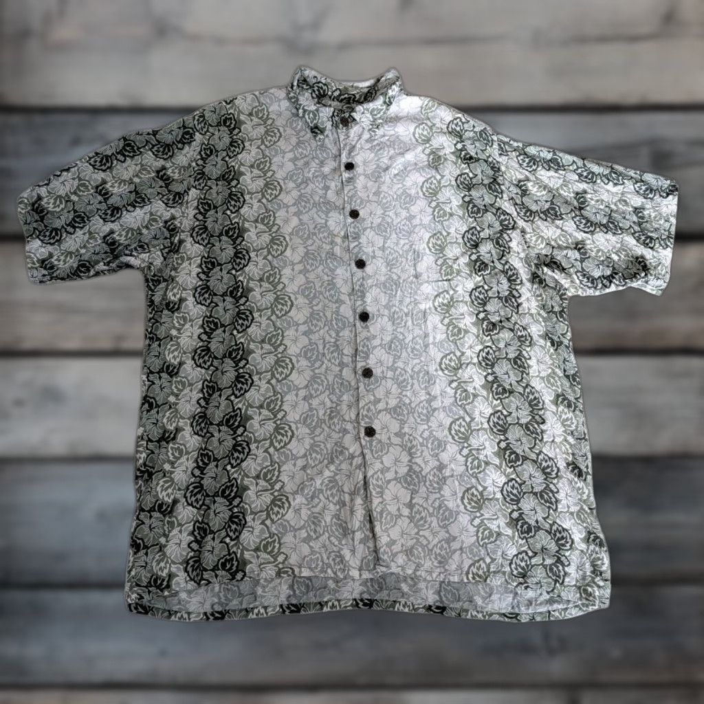 Vintage VINTAGE Hana Bay Island Style Hawaiian Camp Shirt XL Green Floral Rayon Mens Size US XL / EU 56 / 4 - 1 Thumbnail