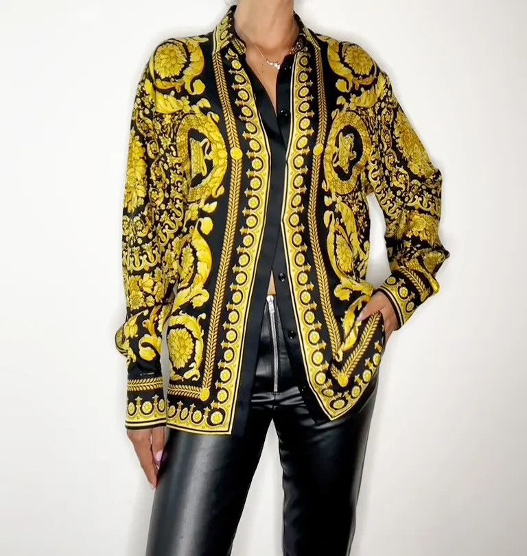Versace Baroc Silk Shirt Size M / US 6-8 / IT 42-44 - 1 Thumbnail