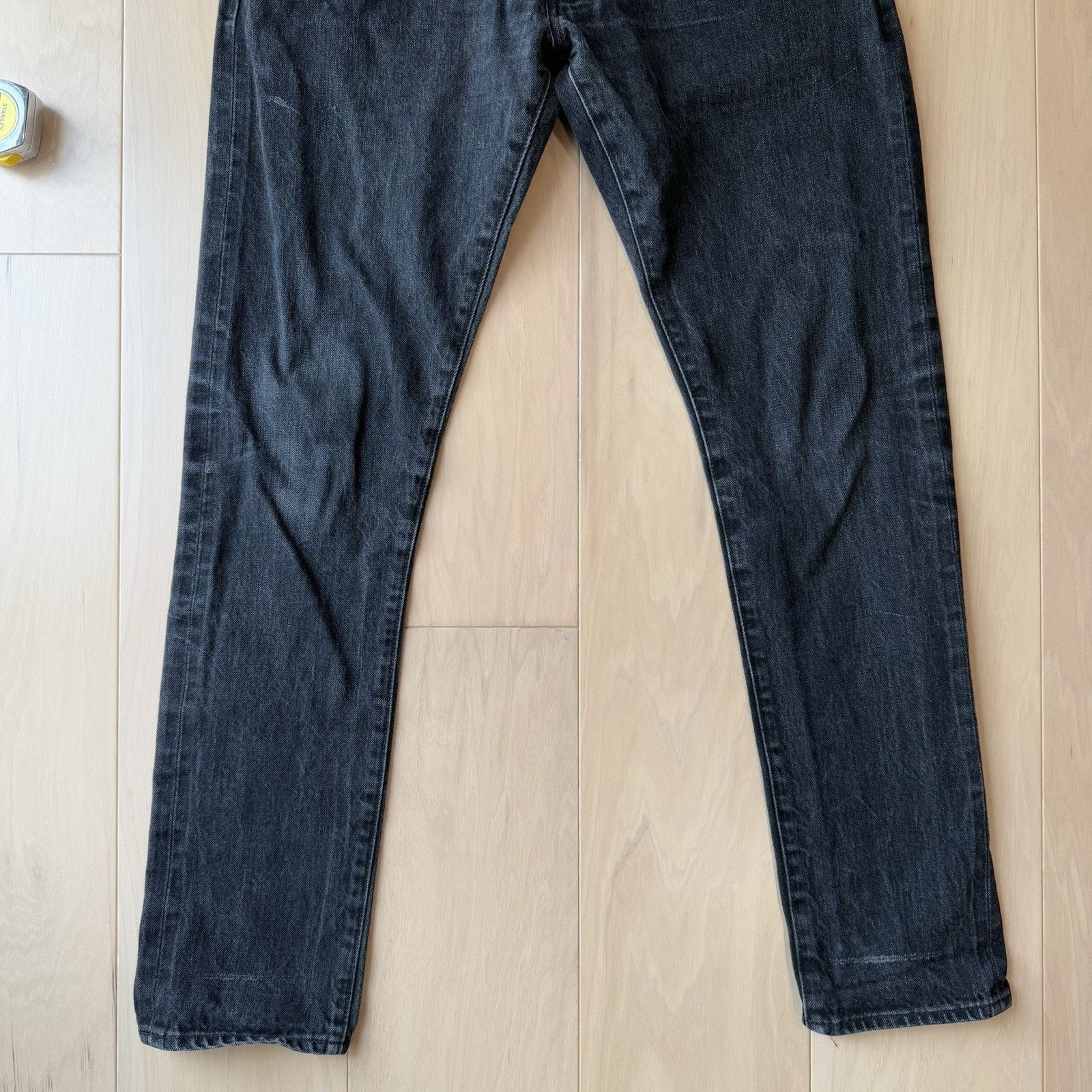 Tellason Tellason Selvedge Jeans 33 Black Dark Wash Denim Slim Size US 33 - 4 Thumbnail