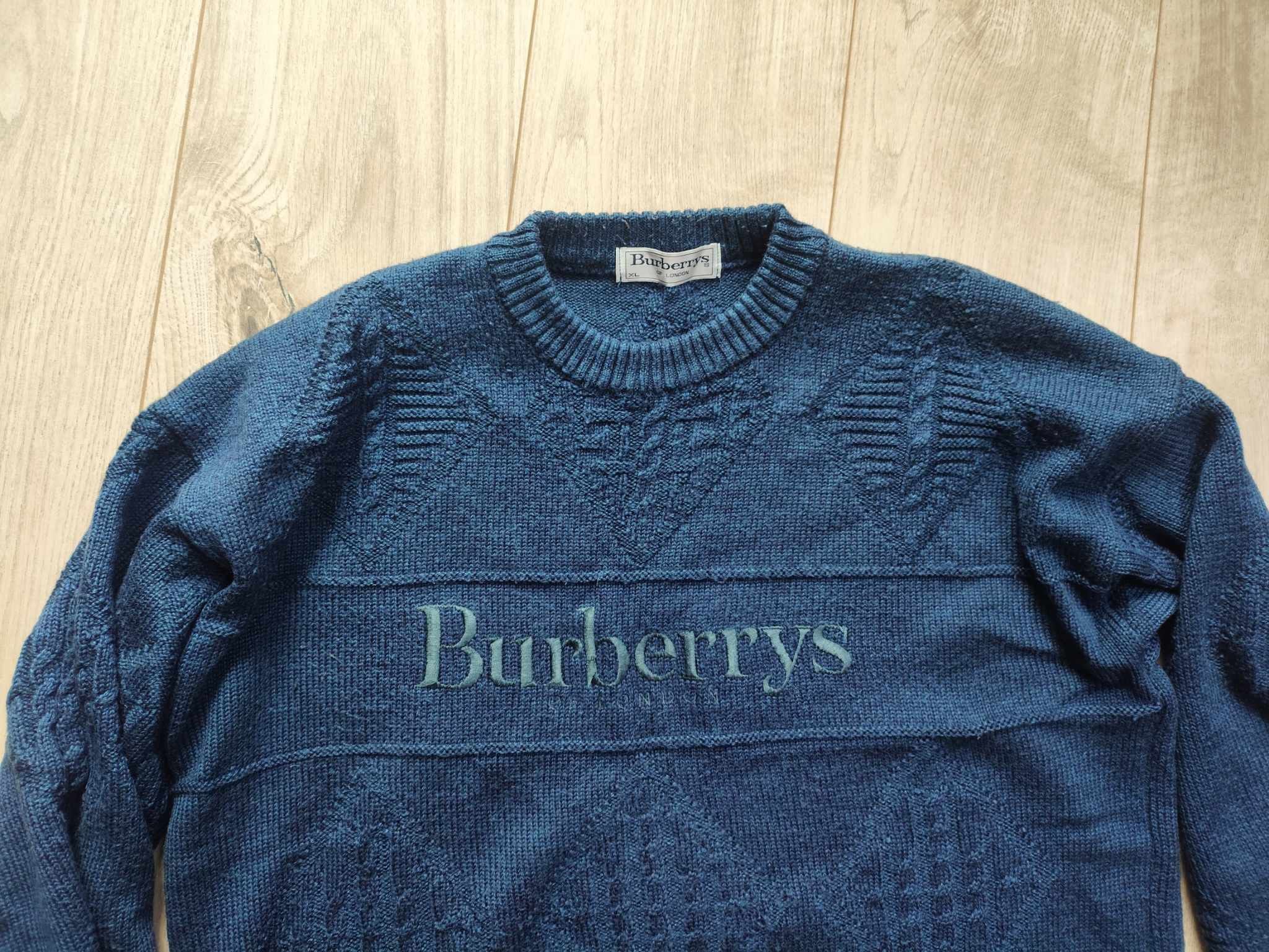 Burberry Vintage 90s 80s Burberrys sweater navy Size US XL / EU 56 / 4 - 3 Thumbnail