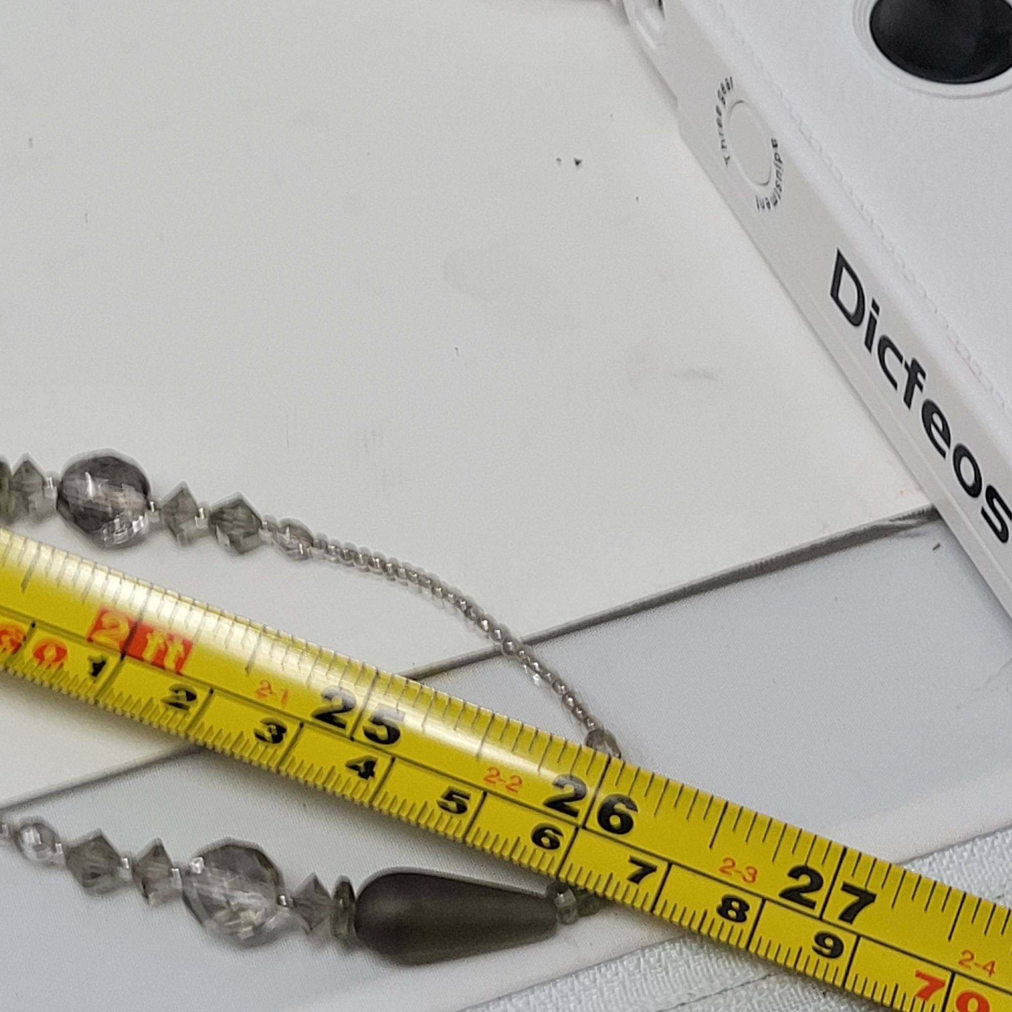 Vintage Vtg Long Flapper Necklace Silver Smoky Gray AB Beaded Glass Size ONE SIZE - 5 Thumbnail