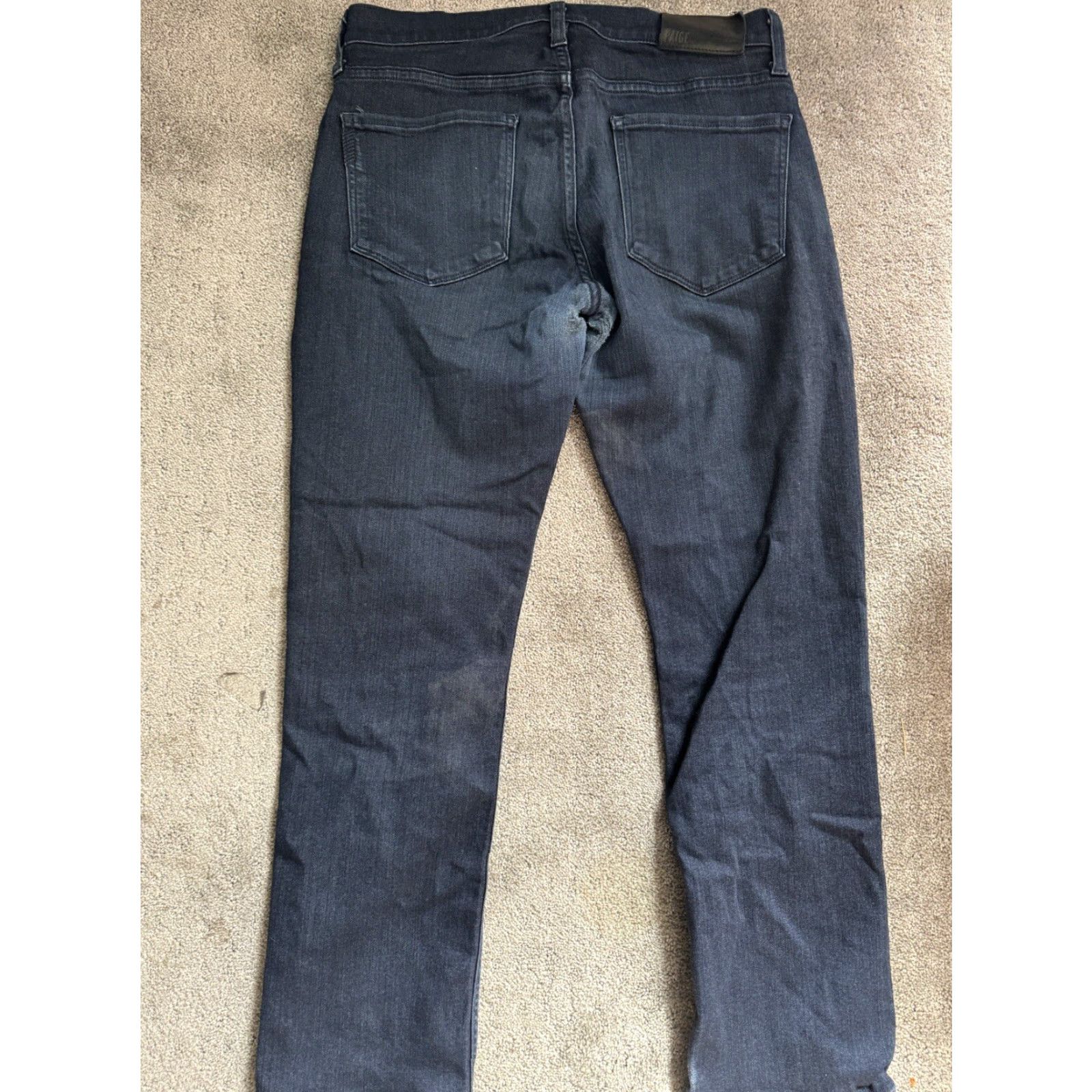 Paige Paige Lennox Jeans Slim Straight Dark Wash Blue Denim 5-Pocket Stretch Mens 28X28 - Regular Inseam 28 Size US 28 / EU 44 - 3 Thumbnail
