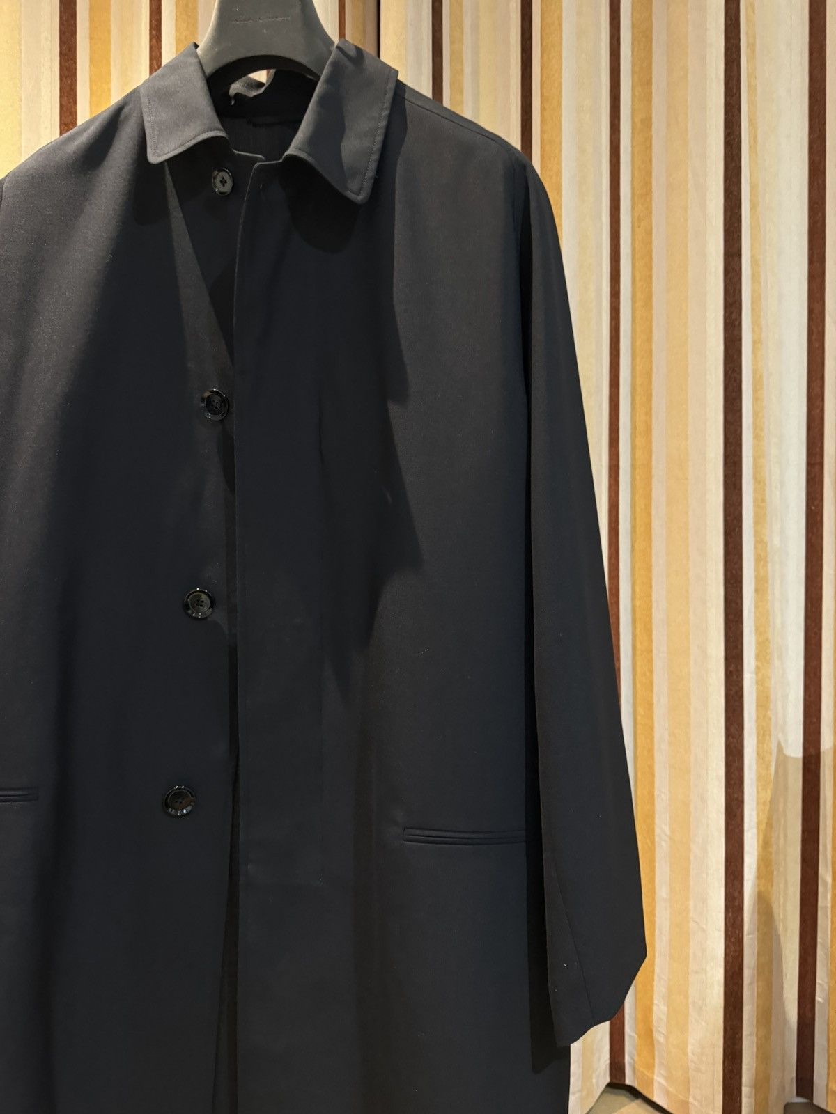 Lemaire Lemaire Men’s Black Wool Raglan Light Coat Trench Coat 50 Size US M / EU 48-50 / 2 - 8 Thumbnail