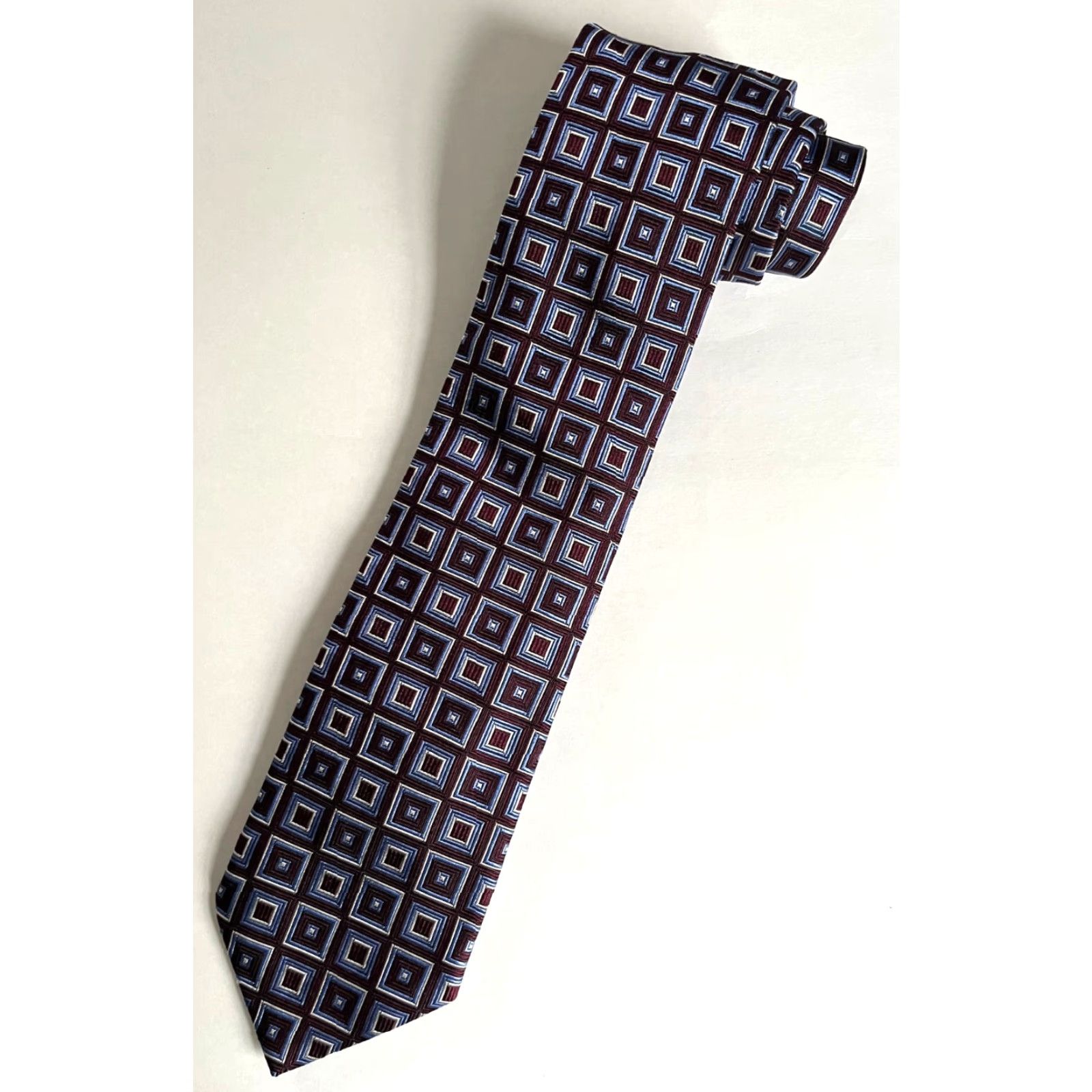 Canali Canali Men's Tie Geometric Silk Made in Italy Size ONE SIZE - 2 Thumbnail