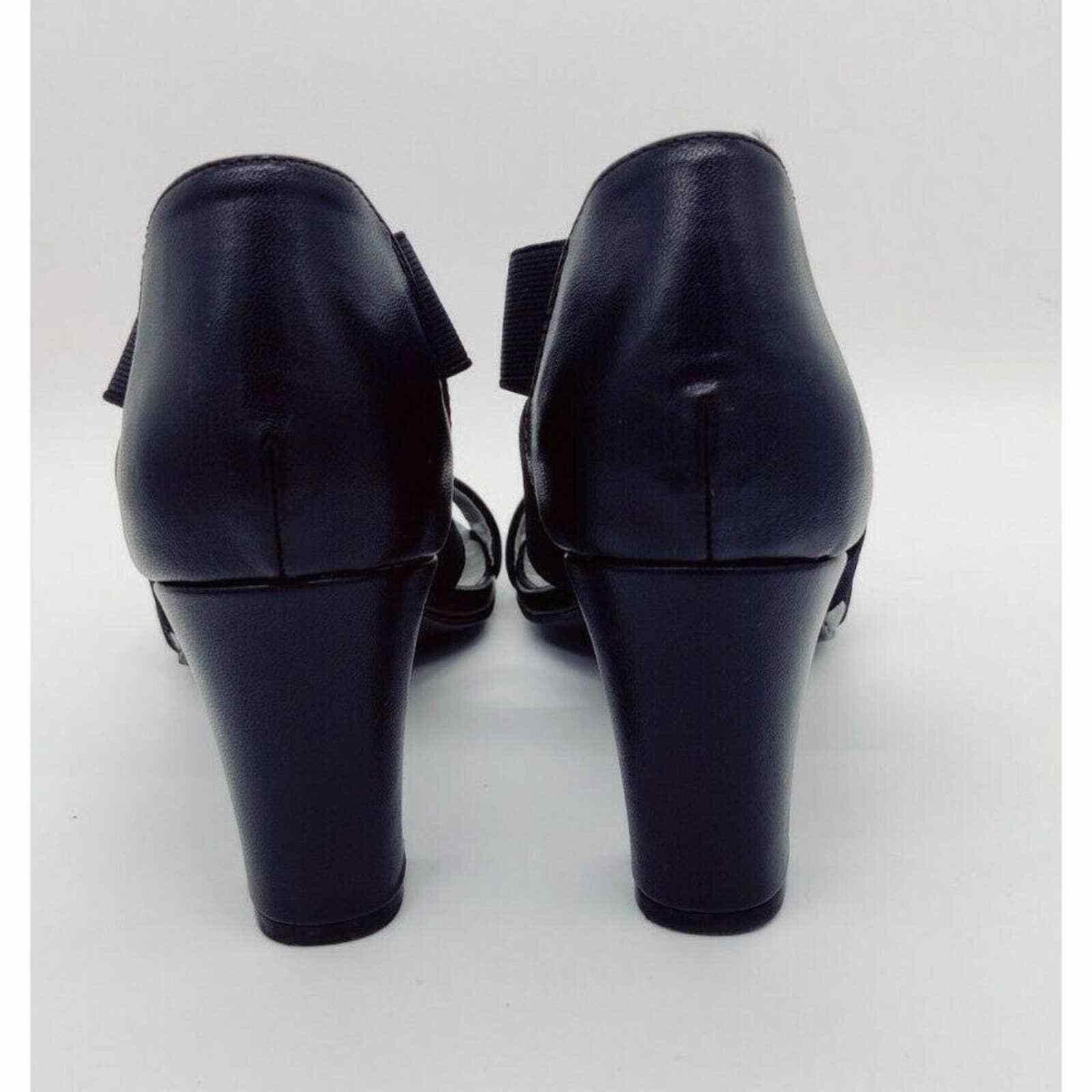 Maison Margiela men's Mara Dressbarn Black Cross Strap Sandals Heels Shoes Size US 7 / IT 37 - 3 Thumbnail