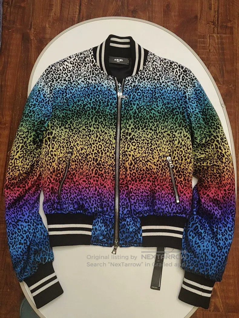 Amiri Amiri Rainbow Leopard Print Pilot Jacket Size M / US 6-8 / IT 42-44 - 1 Thumbnail