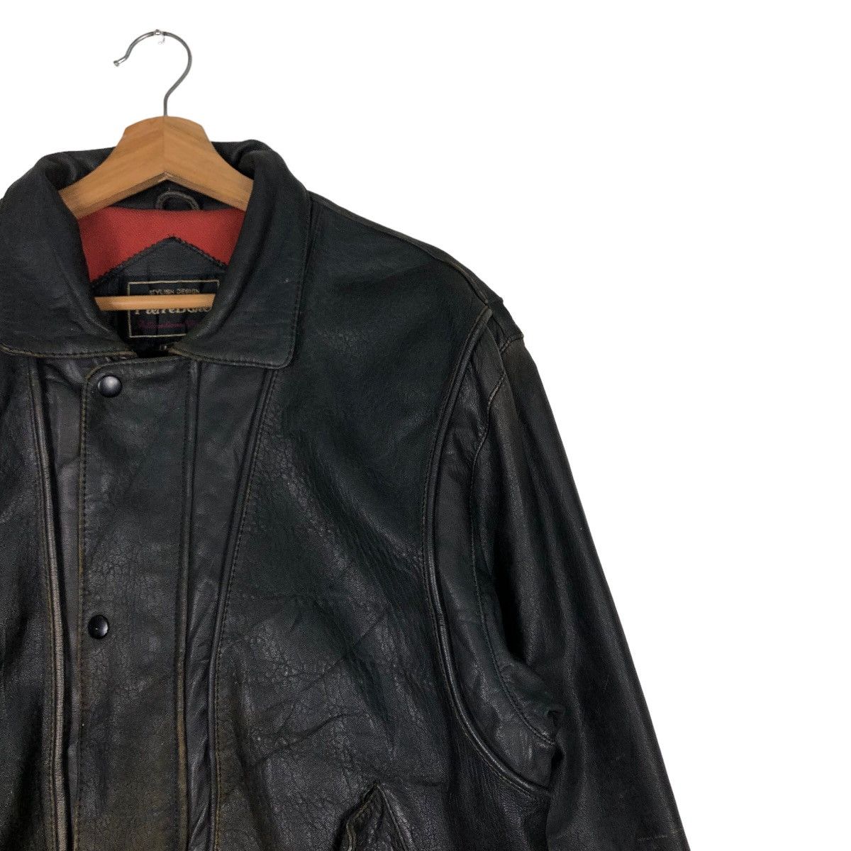 Japanese Brand 🔥Vtg Bomber Genuine Leather Jacket Fly Pierre Bonee Japan Size US L / EU 52-54 / 3 - 6 Thumbnail