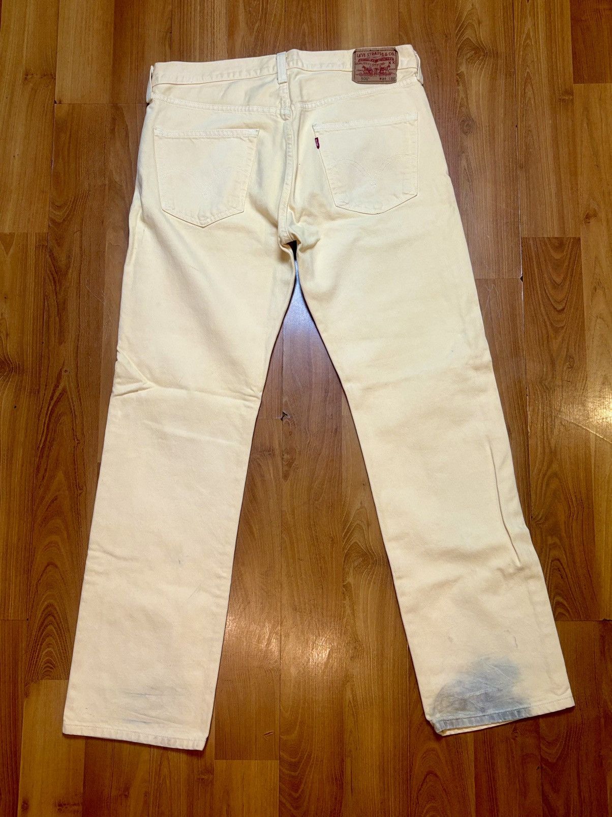 Levi's Vintage Clothing Cream Dyed Baggy Denim Size US 34 / EU 50 - 2 Thumbnail