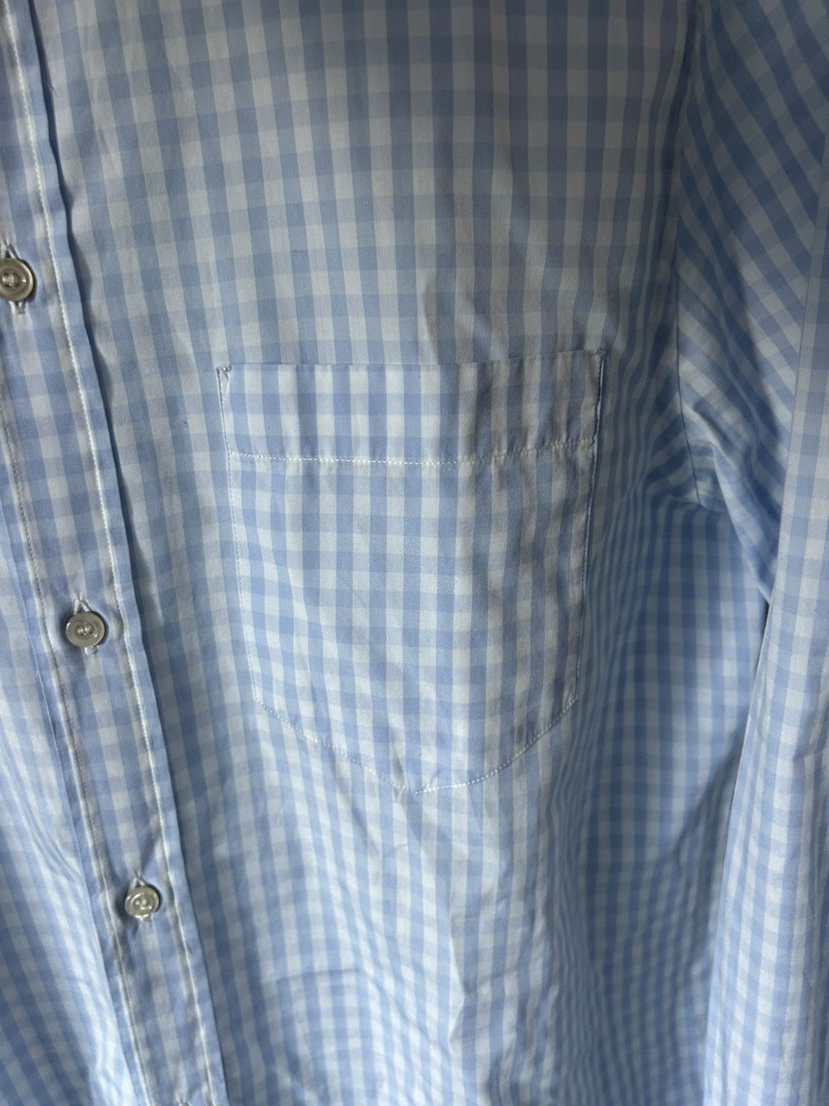 Gucci Gucci Blue Gingham Shirt with Bee Cuff Patch Size US M / EU 48-50 / 2 - 10 Thumbnail