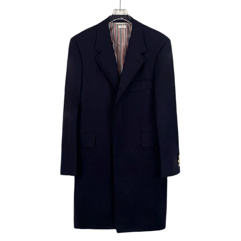 Thom Browne Thom Browne Dark blue lapel long-sleeved coat 2503-Nextarro Size US XS / EU 42 / 0 - 1 Thumbnail