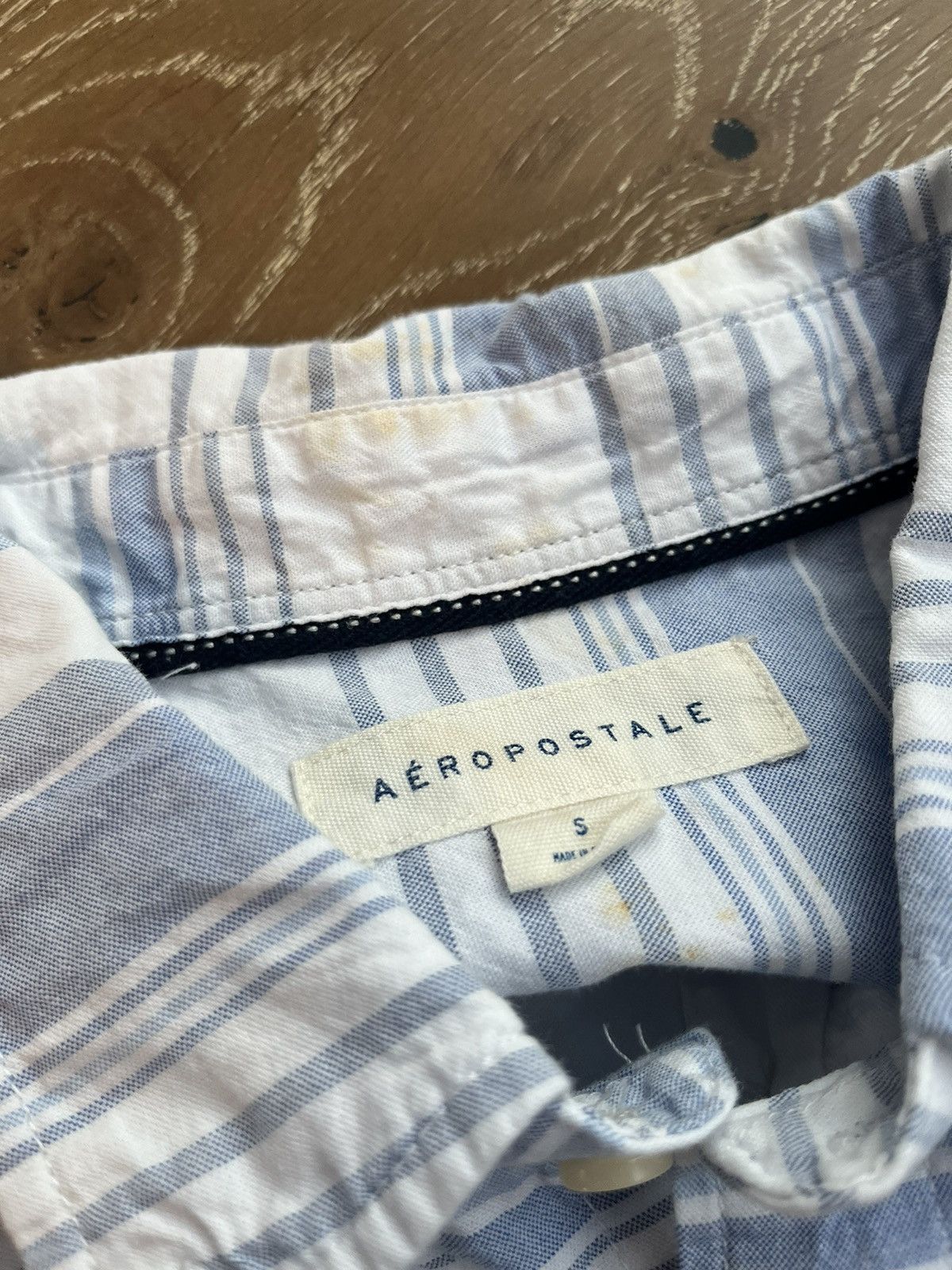 Aeropostale Blue and White Aeropostale Button Up Size US S / EU 44-46 / 1 - 6 Thumbnail