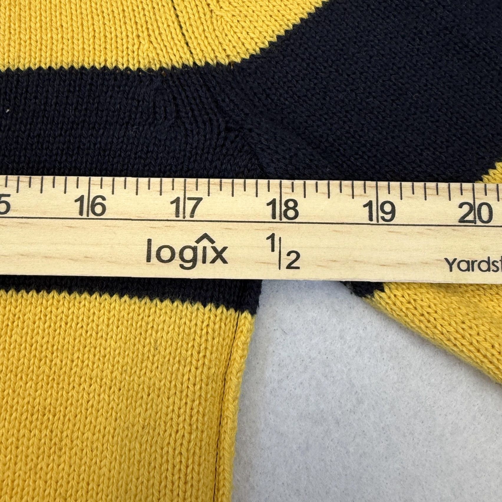 American Eagle Outfitters American Eagle Outfitters Sweater Mens XS Yellow Striped Knit Crewneck Logo Size US XS / EU 42 / 0 - 7 Thumbnail