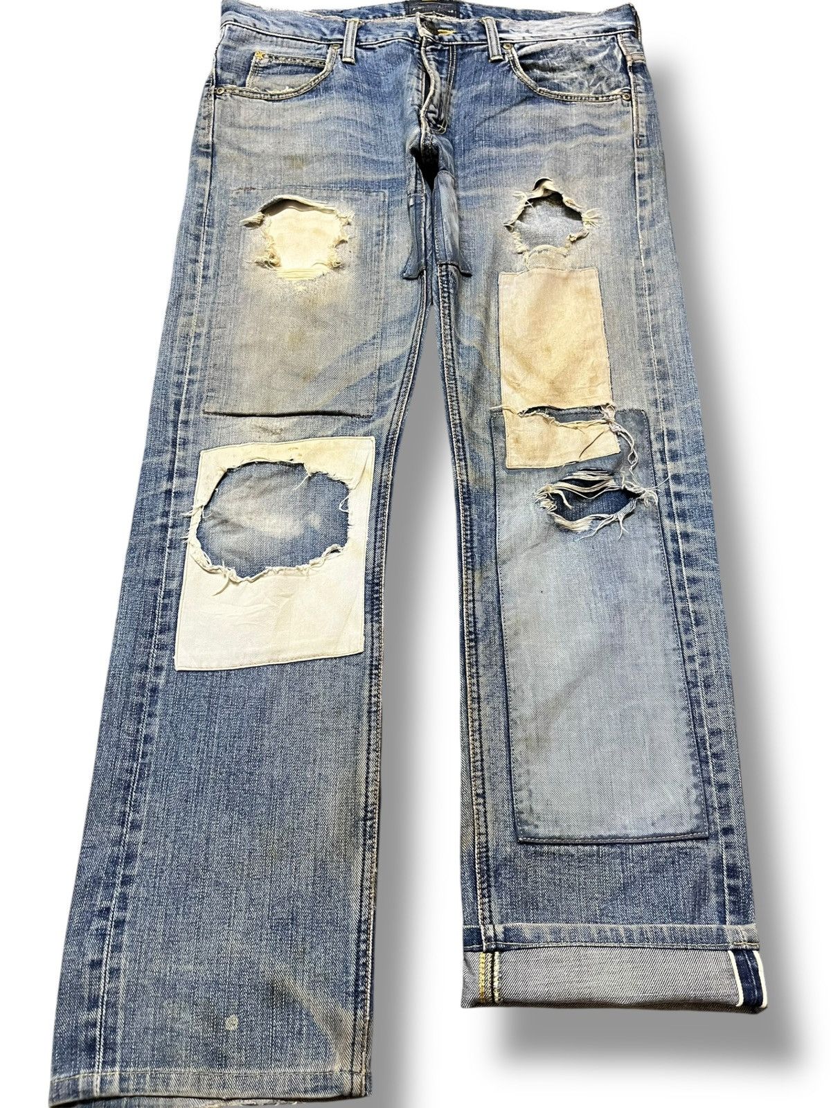 Lee Vintage Lee X TMT Selvedge Sashiko Boro Denim Size US 34 / EU 50 - 1 Thumbnail