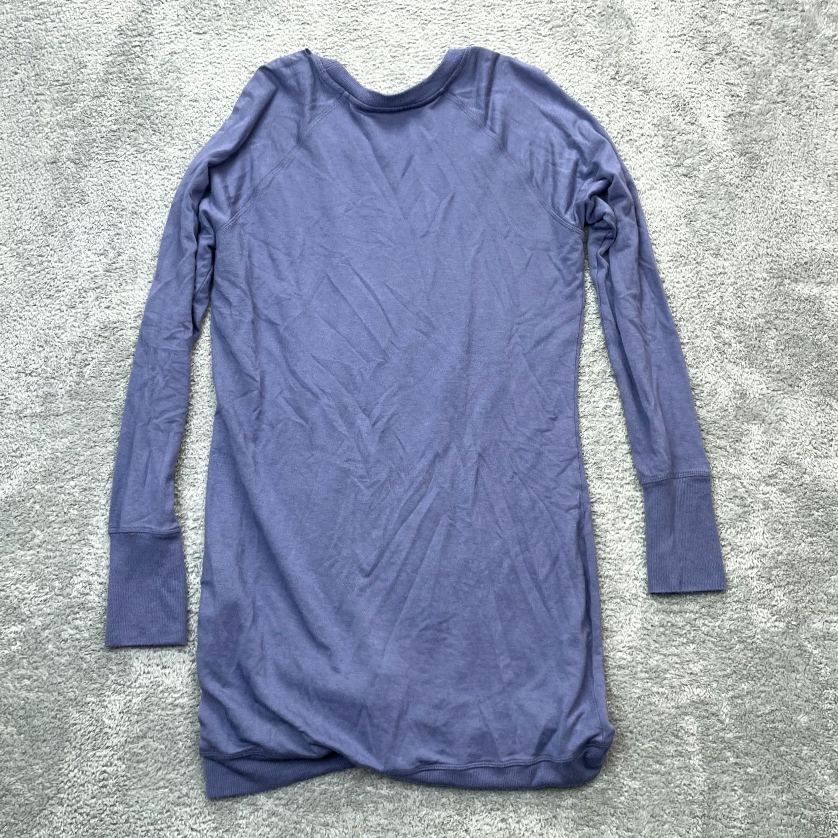 Athleta Athleta Dress Womens M Purple Criss Cross Sweatshirt Semi Fitted Stretch Polo Neck Crew Neck Lined Fleece Short Dress Size M / US 6-8 / IT 42-44 - 2 Thumbnail