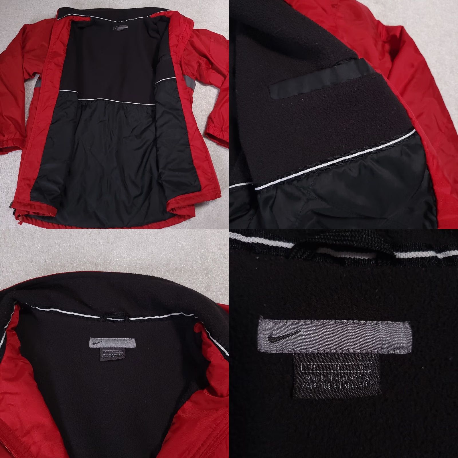 Nike VINTAGE Nike Jacket Mens M Red Windbreaker Reflective Swoosh Zip Full Zip 90s Outdoor Sports Size US M / EU 48-50 / 2 - 10 Thumbnail