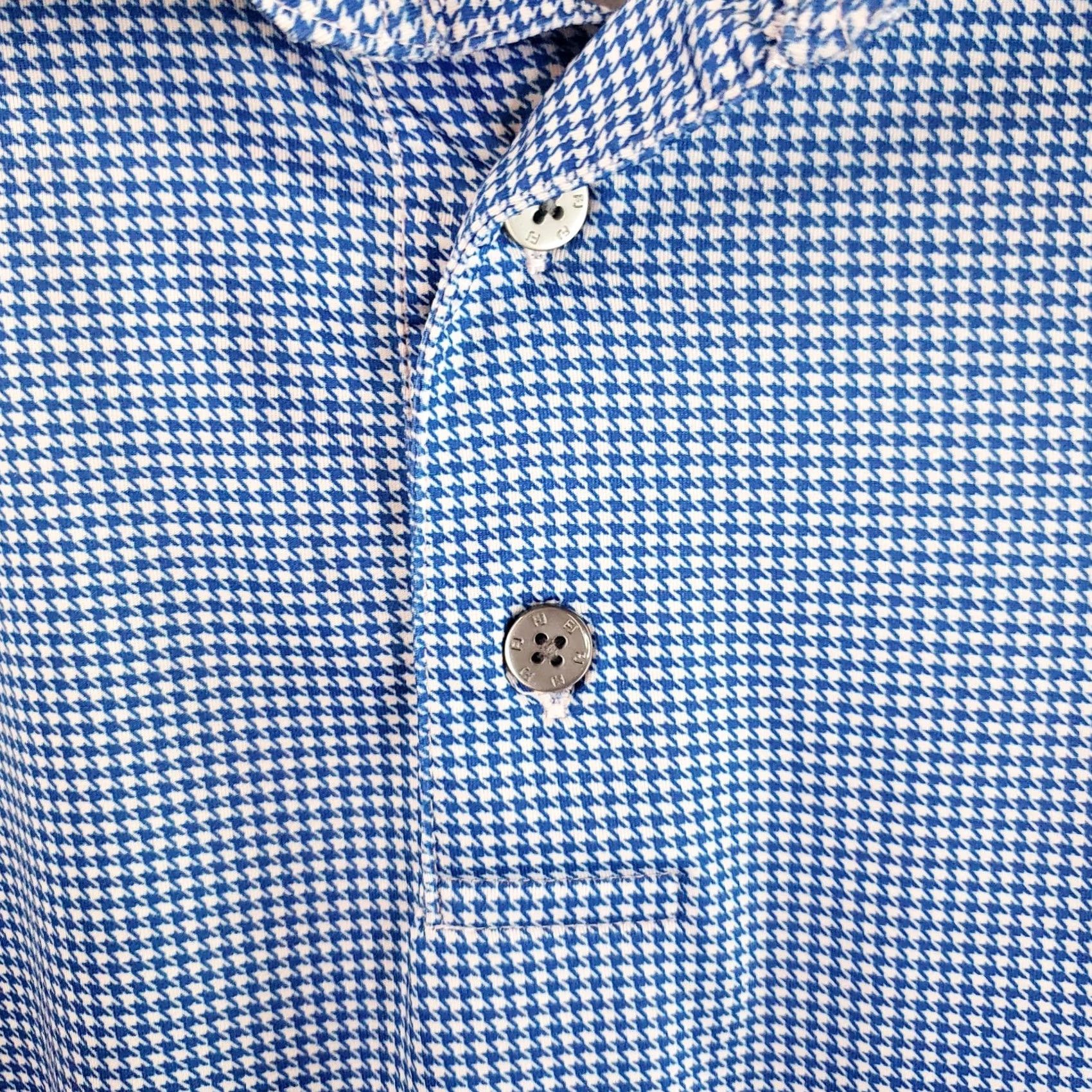 Footjoy FootJoy Polo Shirt L Blue Herringbone Chippanee Country Club Golf Short Sleeve Pullover 3 Button Mens Regular Size Size US L / EU 52-54 / 3 - 6 Thumbnail