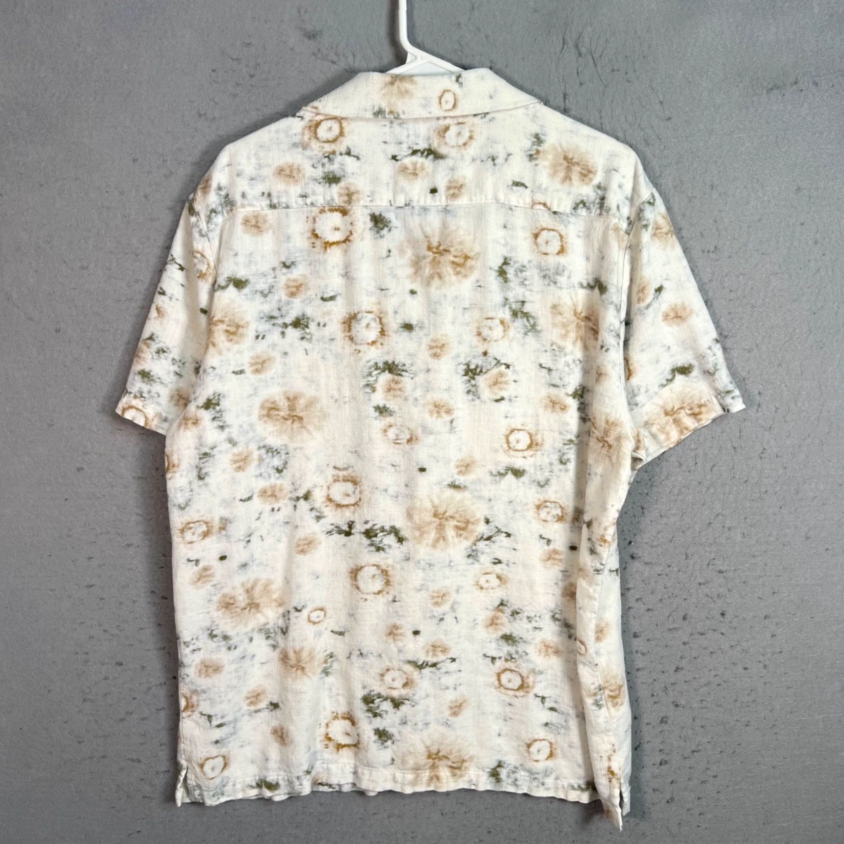 ASH Porter & Ash Mens XL Tie Dye Linen Blend Short Sleeve Button Up Shirt Size US XL / EU 56 / 4 - 2 Thumbnail