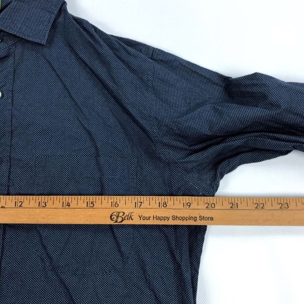 Sid Mashburn Sid Mashburn Men's S Small Navy Blue White Dot Cotton Button-Down Shirt Size US S / EU 44-46 / 1 - 5 Thumbnail