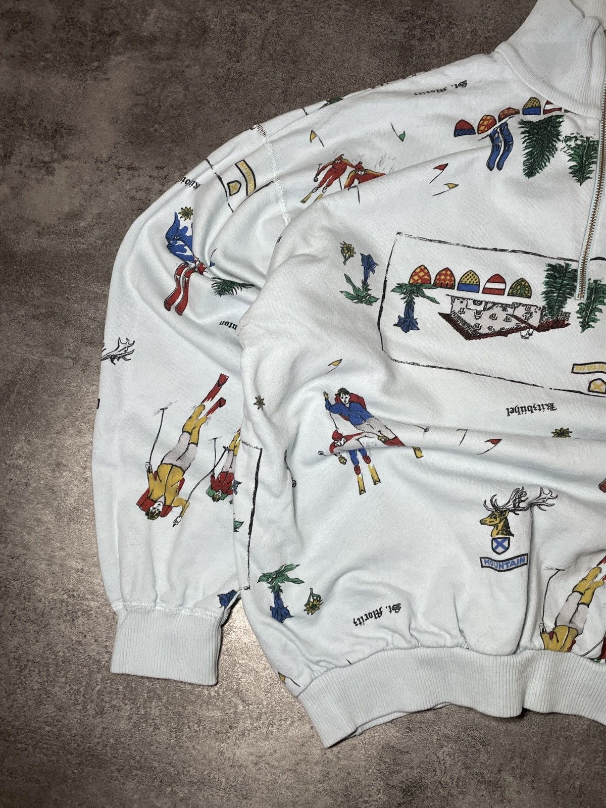 Vintage 🔥RARE🔥Vintage 90s Sweatshirt Ski AOP Boxy Fit Cozy Hype Size US XS / EU 42 / 0 - 2 Thumbnail