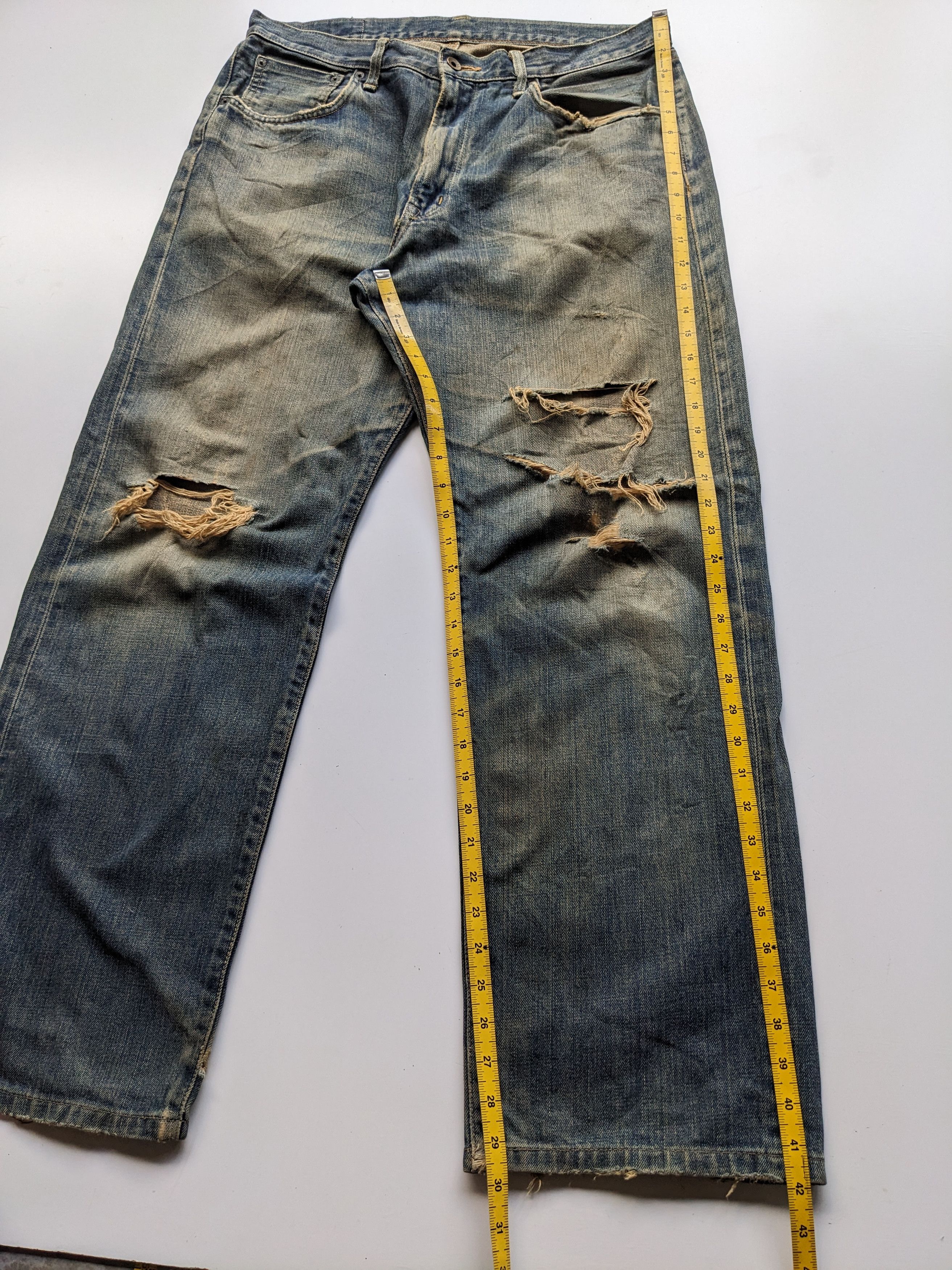 Edwin Vintage EDWIN 505X selvedge mudwash rusty distressed jeans Size US 35 - 8 Thumbnail