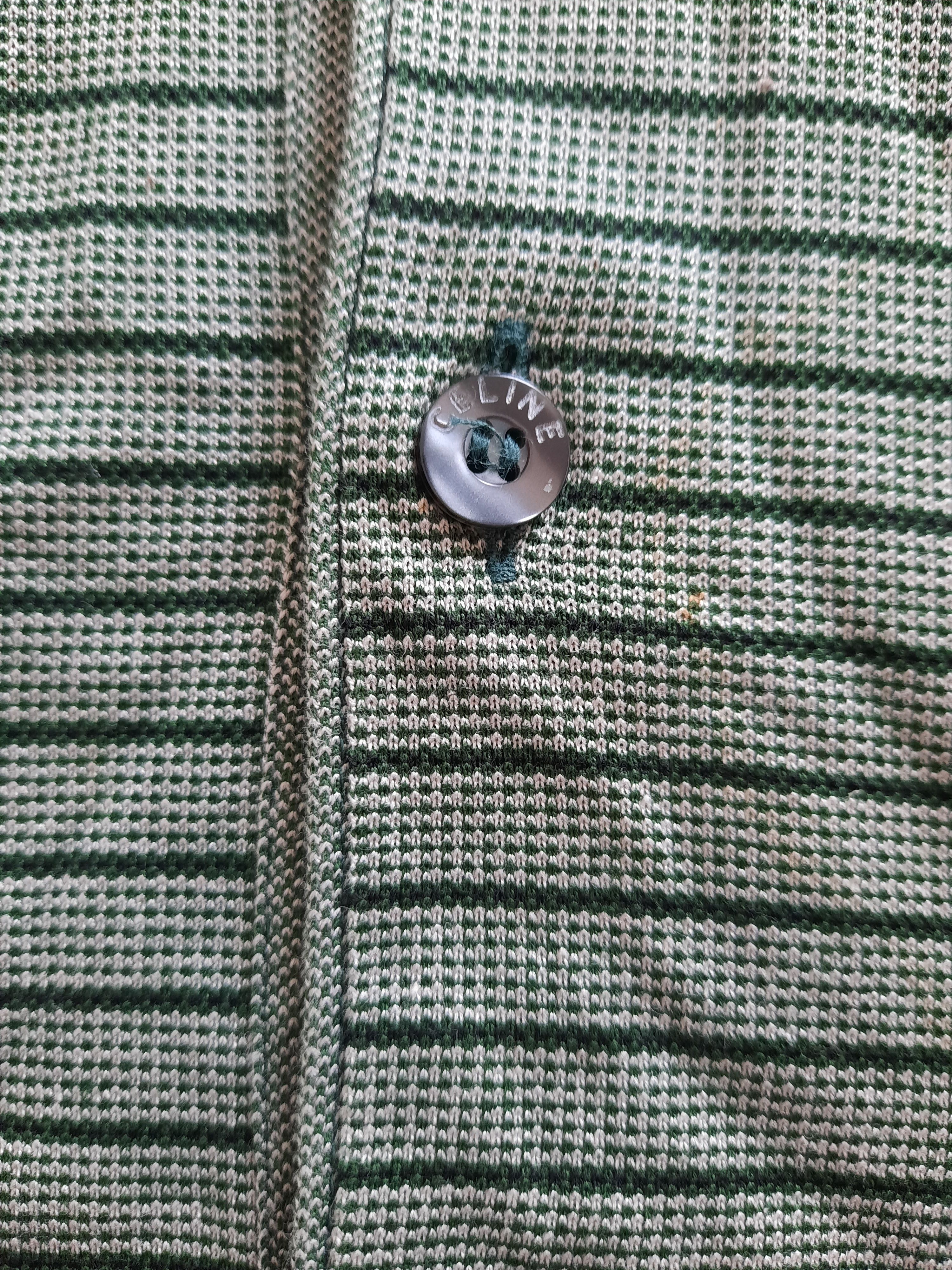 Celine × Vintage Vintage 80s Celine Striped Pocket Logo Embroidered Polos Size US L / EU 52-54 / 3 - 3 Thumbnail