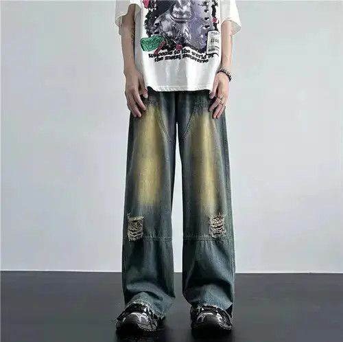 VIBE Ripped Hole Vintage Blue Jeans Size US 31 - 5 Thumbnail