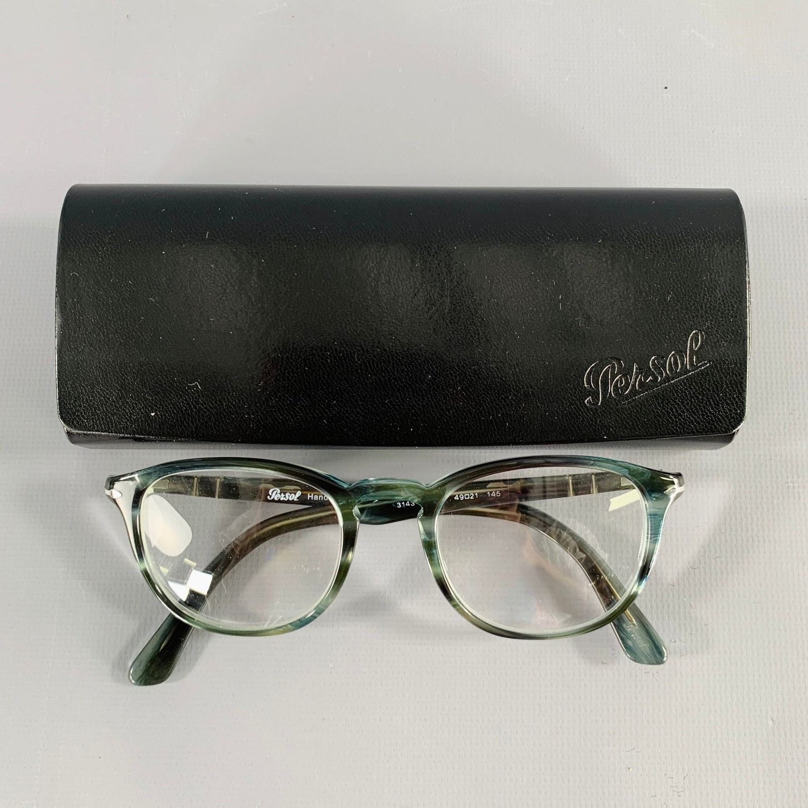 Persol PERSOL Blue Grey Marbled Acetate Eyeglasses Frames Size ONE SIZE - 7 Thumbnail