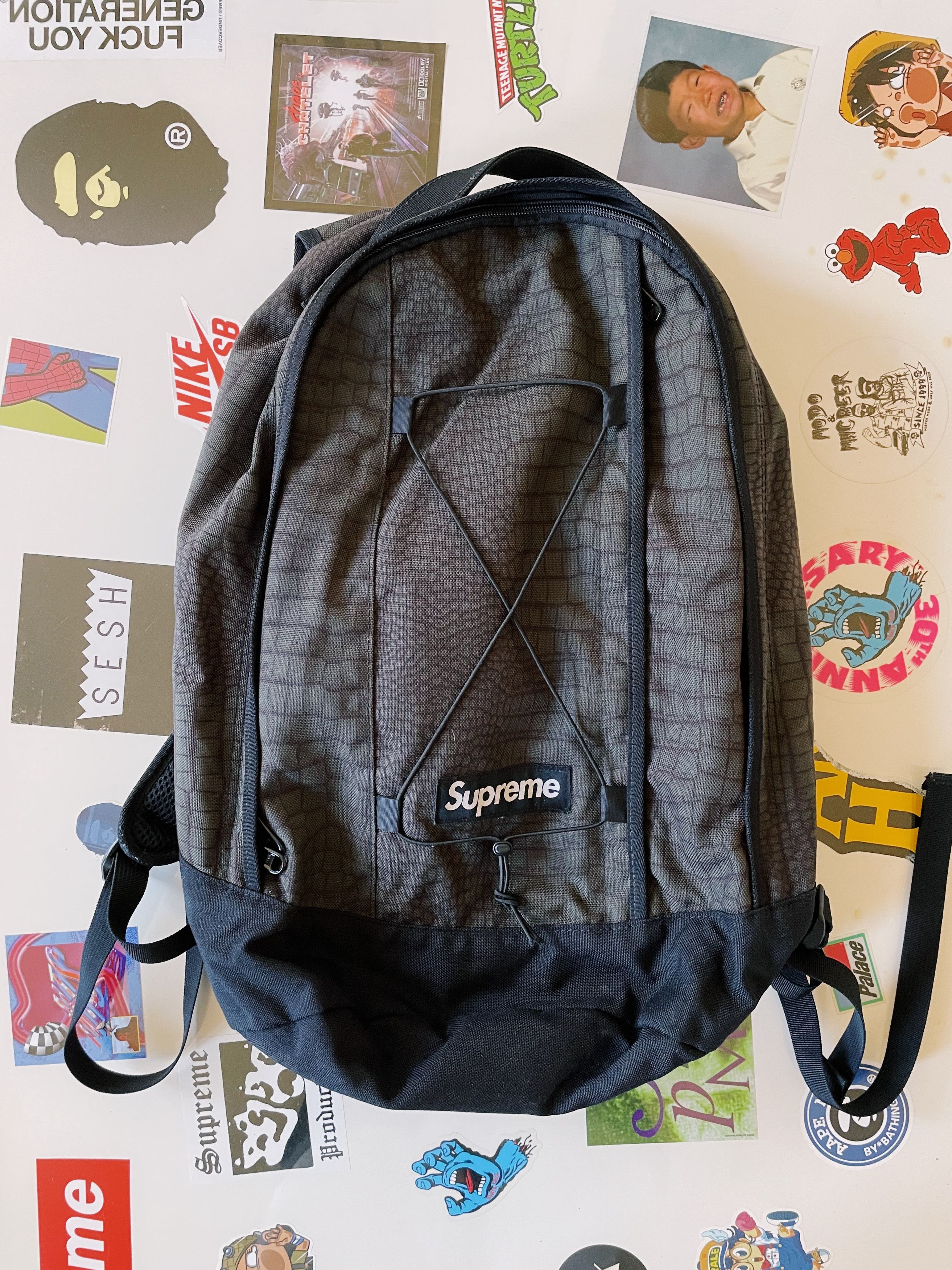 Supreme Supreme Crocodile Print / Croc Backpack Black | Grailed