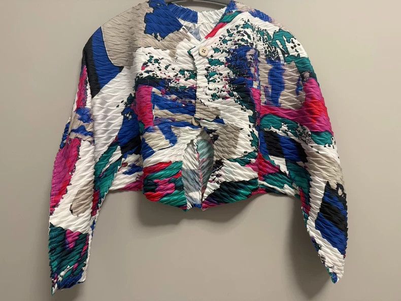 Issey Miyake Issey Miyake size:2 Blue and white main line fish-scale ca Size XS / US 0-2 / IT 36-38 - 1 Thumbnail