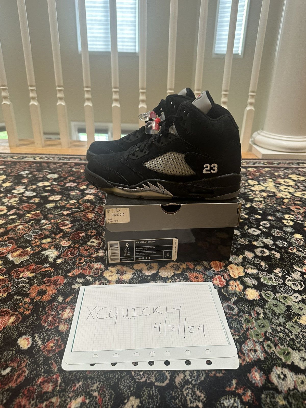 Jordan Brand 2011 Jordan 5 Black Metallic Size US 9 / EU 42 - 3 Thumbnail