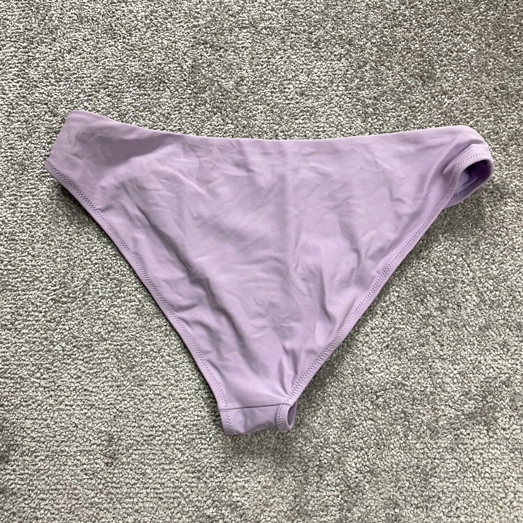 Vintage Unbranded Women's Bikini Bottom Large Solid Lilac Summer Beach Swimwear Stretch Size 36" / US 14 / IT 50 - 2 Thumbnail