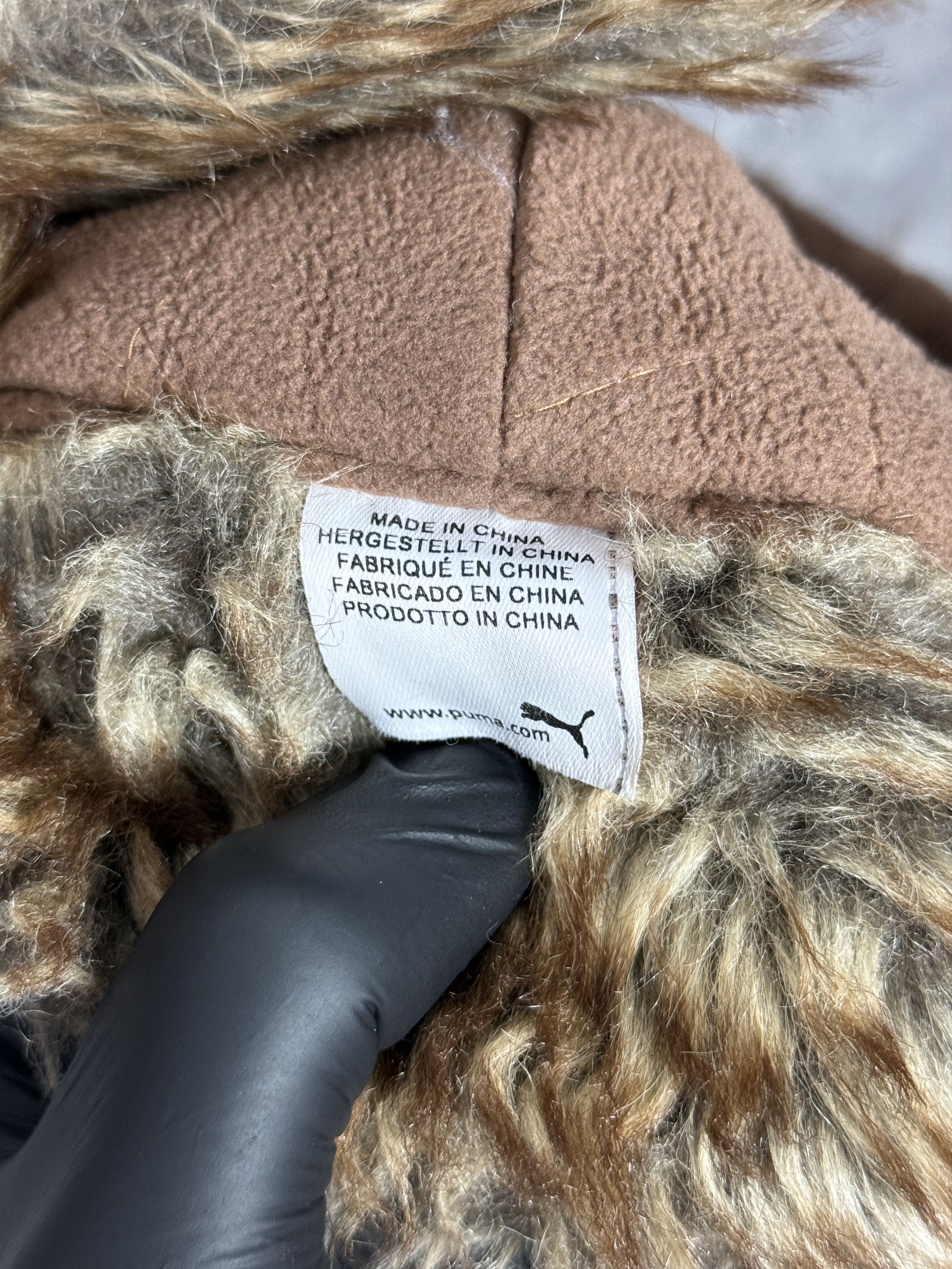 Puma Insulated Russian hat with fur ear flaps brown mini logo Size ONE SIZE - 7 Thumbnail
