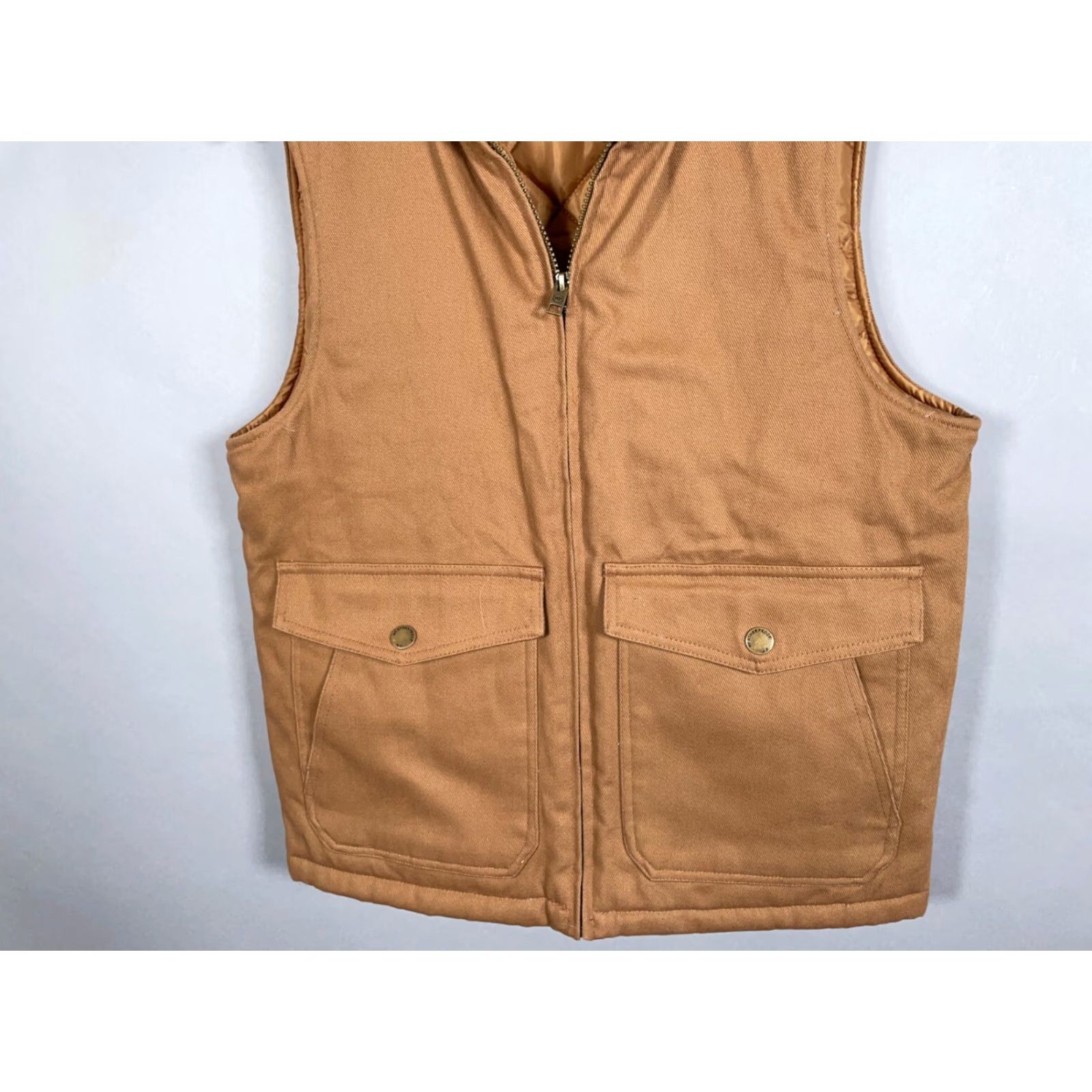 Weatherproof Weatherproof Heritage Brand Canvas Zip Up Vest Adult Small Brown Sherpa Collar Workwear Size US S / EU 44-46 / 1 - 7 Thumbnail