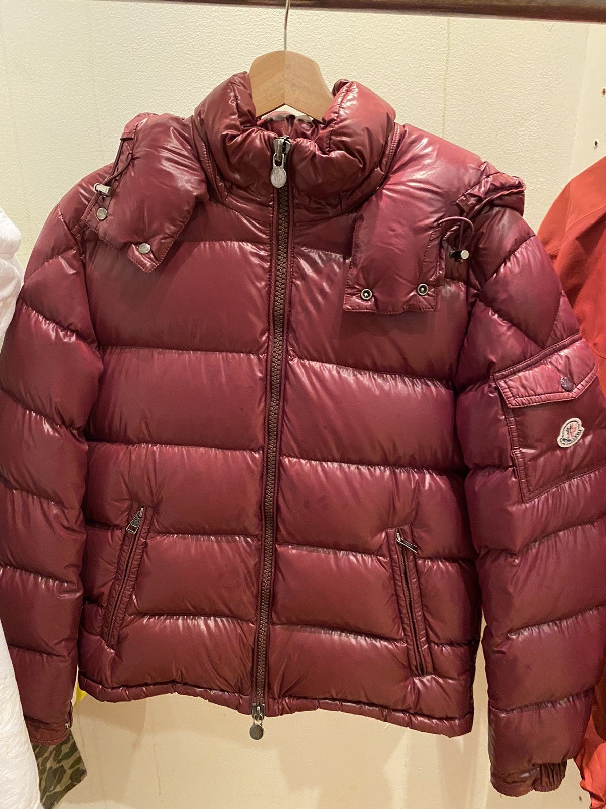 image of Red Moncler Jacket, Men's (Size Medium)