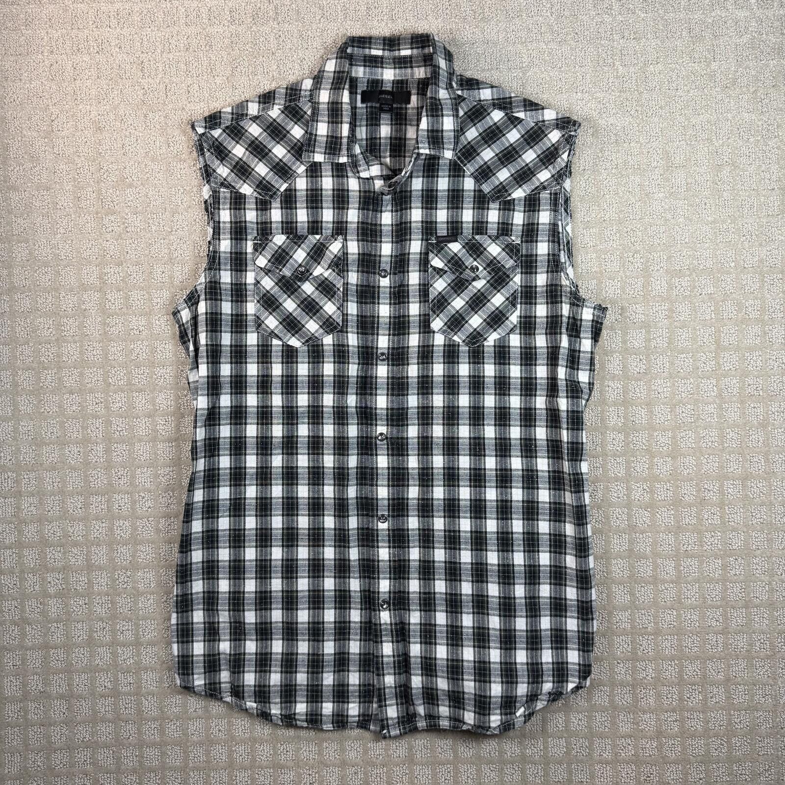 Diesel Diesel Sleeveless Checkered Button Up Shirt Medium Size US M / EU 48-50 / 2 - 1 Thumbnail
