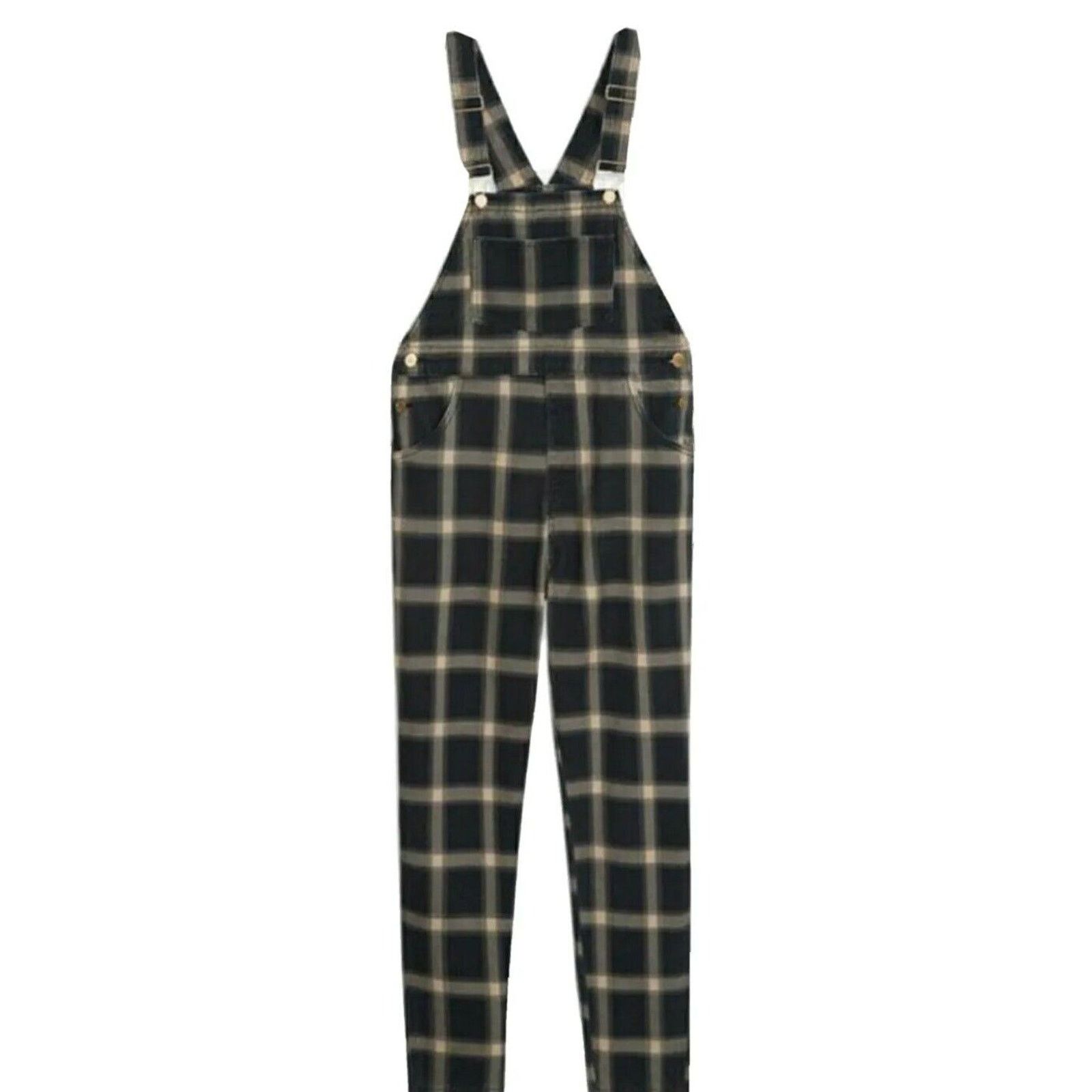 Vintage Danielle Bernstein x We Wore What Plaid Overalls Boyfriend S Size 32" / US 10 / IT 46 - 4 Thumbnail