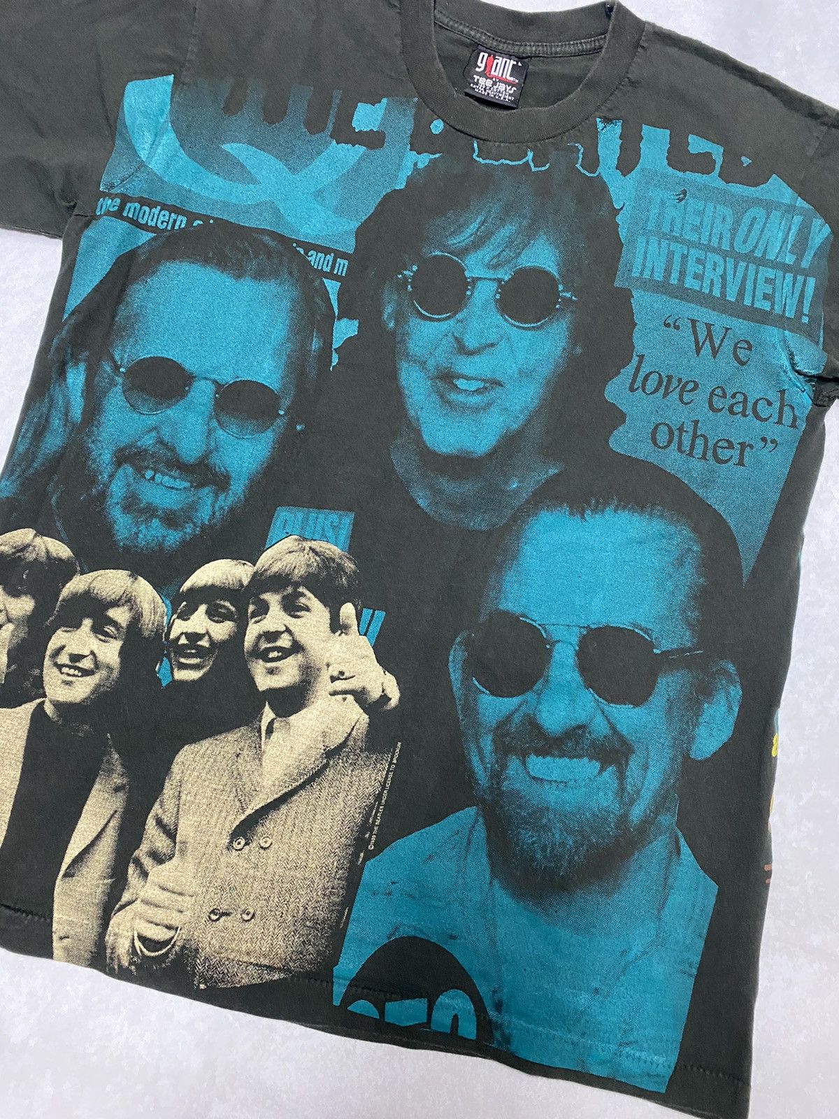 Band Tees × Giant × Vintage Crazy Y2K Grail Giant Modern Vintage Bootleg Beatles AOP L Size US L / EU 52-54 / 3 - 5 Thumbnail