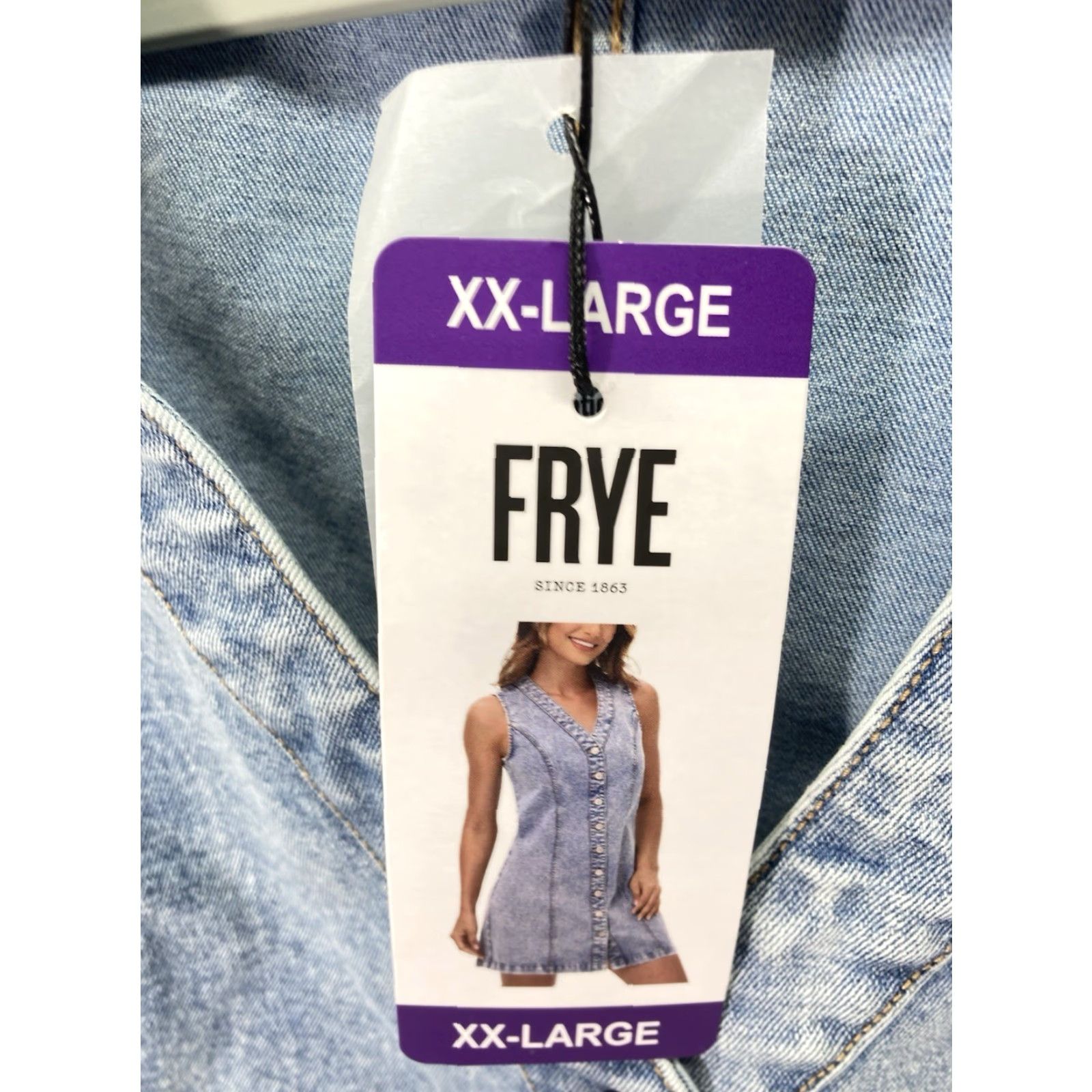 Frye Frye Denim Dress Women 2XL Blue Button Belt Light Wash Cotton Stretch NWT Dress A-Line Knee Length Womens 2XL Blue Button Belt Stretch NWT Size XXL / US 16-18 / IT 52-54 - 4 Thumbnail