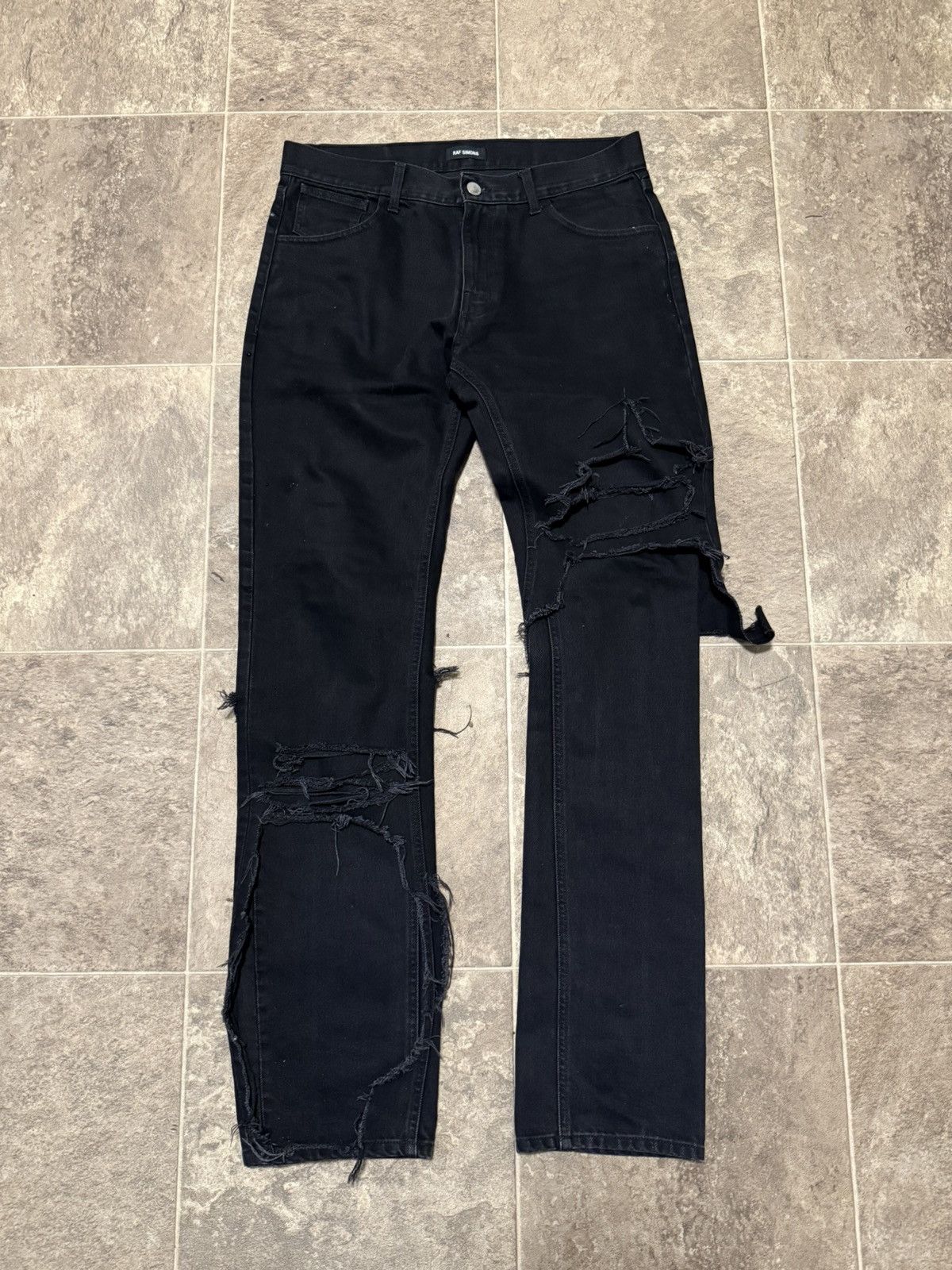 Raf Simons Destroyed Denim | Grailed