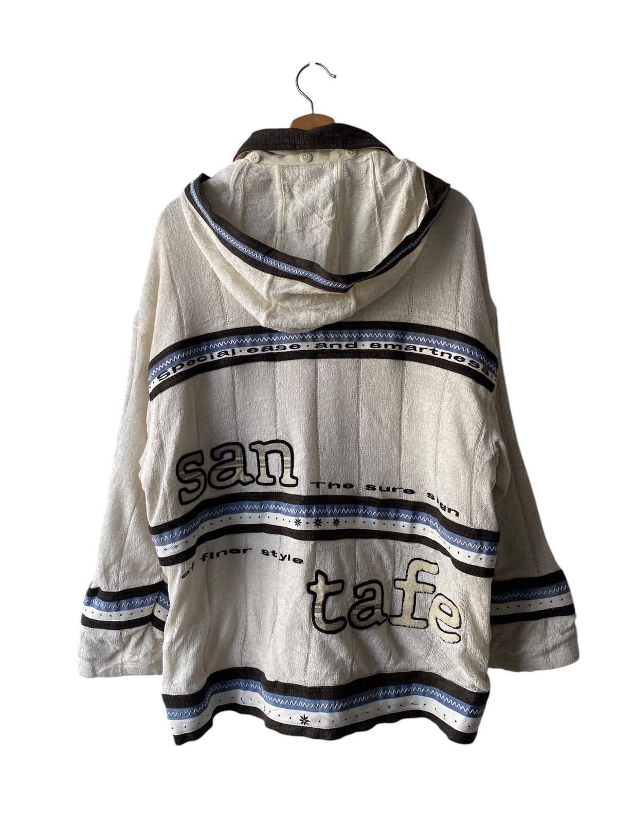 Japanese Brand × Vintage Vintage 90s Santafe Knit Design Zipper Hoodie Size US L / EU 52-54 / 3 - 2 Thumbnail