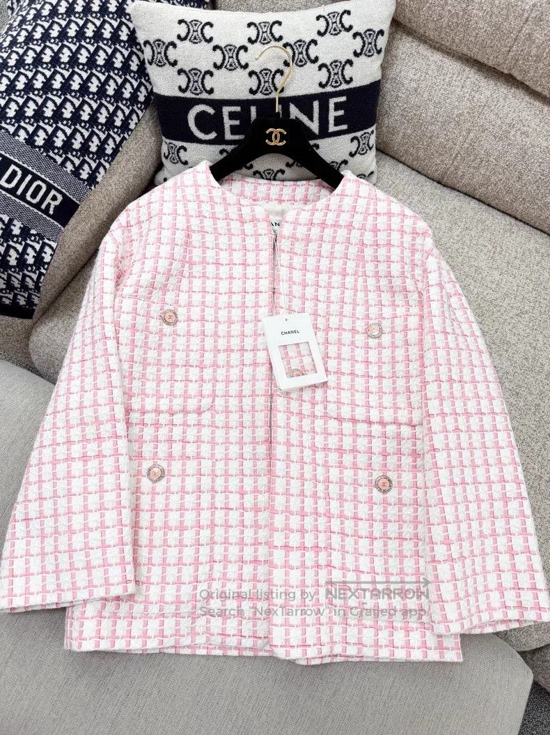 Chanel Chanel Woven plaid four-pocket long-sleeved silhouette jac Size XS / US 0-2 / IT 36-38 - 4 Thumbnail