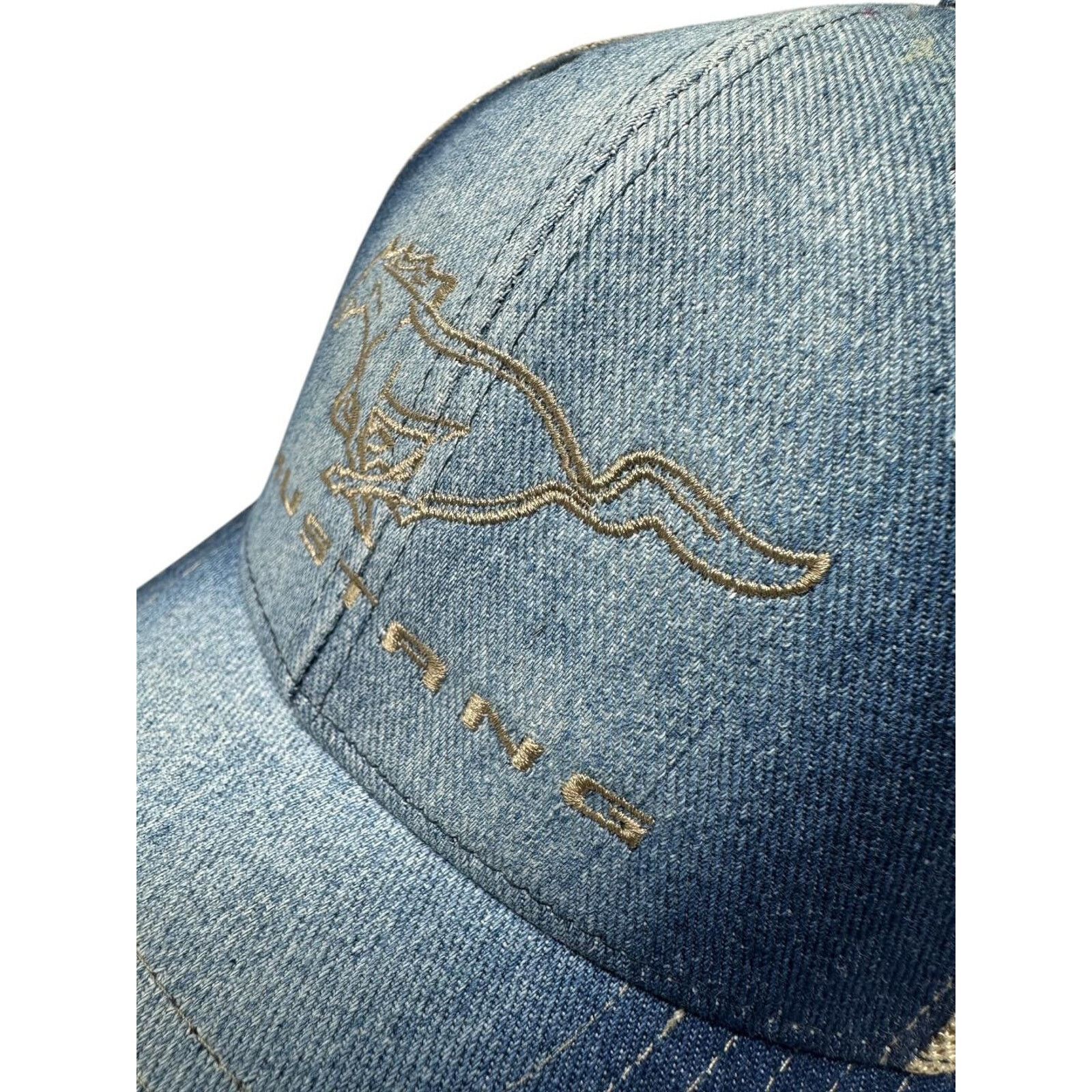 Ford Ford Mustang Men's Hat Embroidered Logo Blue Denim Cap Size ONE SIZE - 3 Thumbnail
