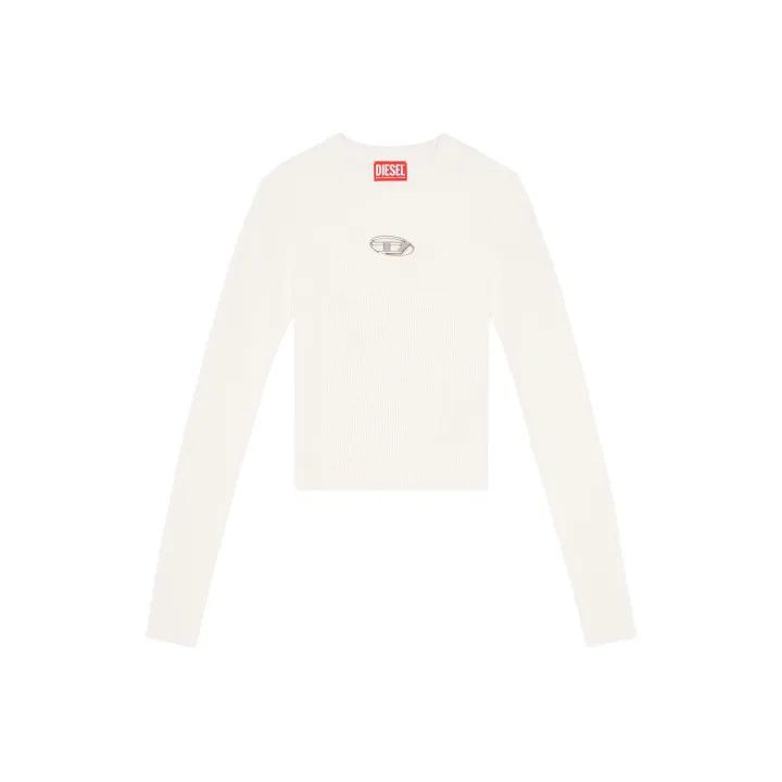 Diesel Diesel Oval-D Long Sleeve Ribbed Knit Top 0079 Size M / US 6-8 / IT 42-44 - 1 Thumbnail