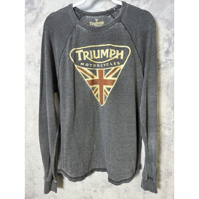 Lucky Brand Lucky Brand Triumph Motorcycle T Shirt Adult Large Long Slee
