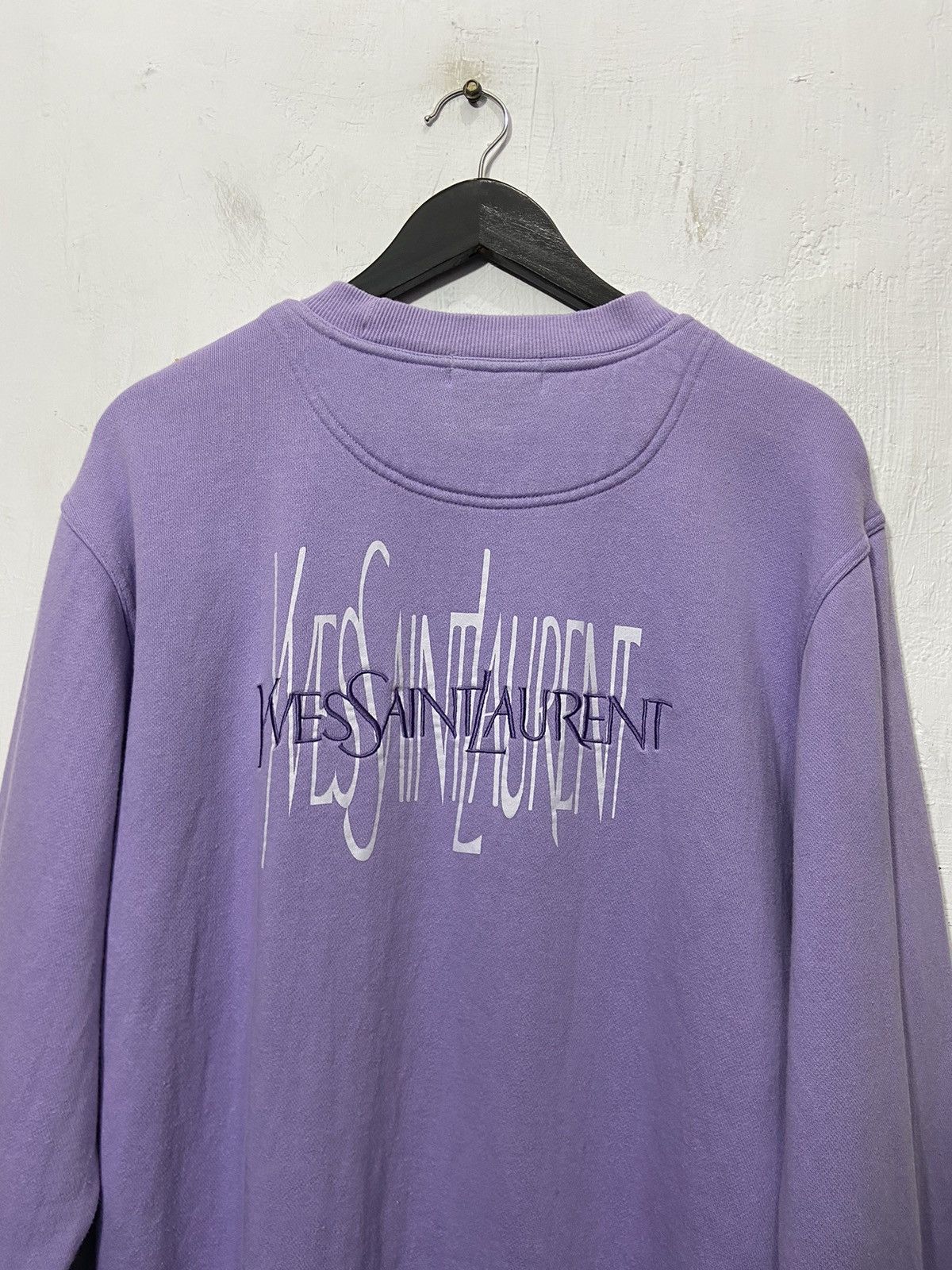 Vintage × Yves Saint Laurent YSL Logo Embroidered Speel Out Sweatshirt Size US L / EU 52-54 / 3 - 14 Thumbnail