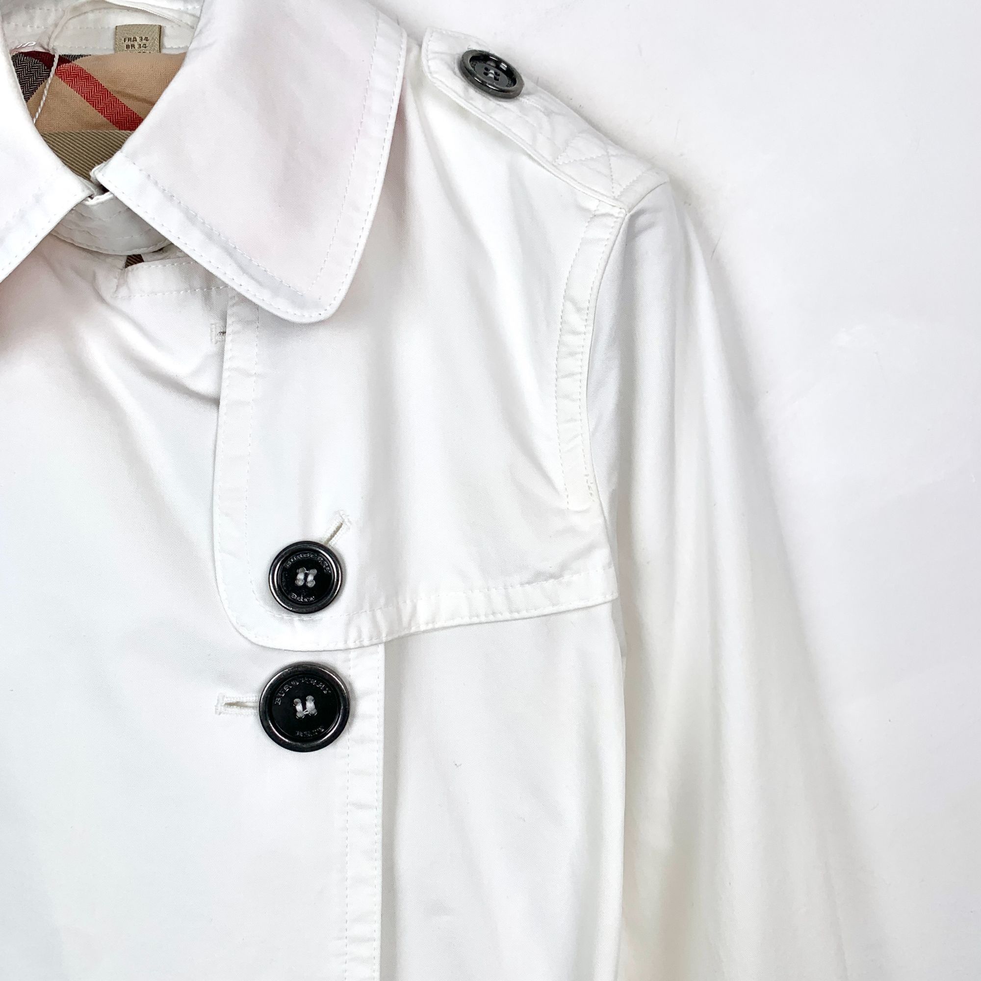 Burberry Burberry Brit White Belted Trench Coat (Size 36/XS) Size XS / US 0-2 / IT 36-38 - 5 Thumbnail