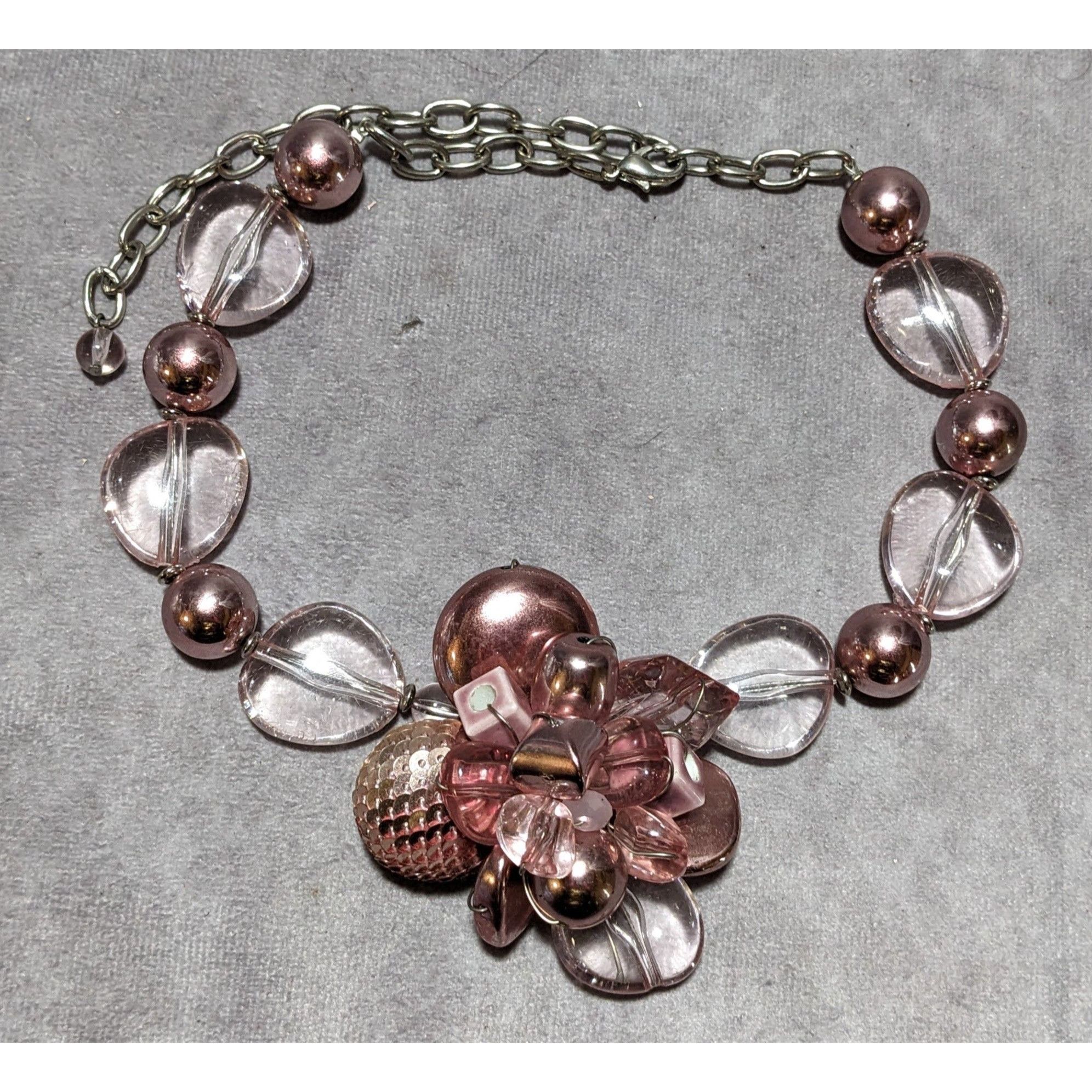 Other Pink Metallic Floral Statement Necklace Size ONE SIZE - 12 Thumbnail