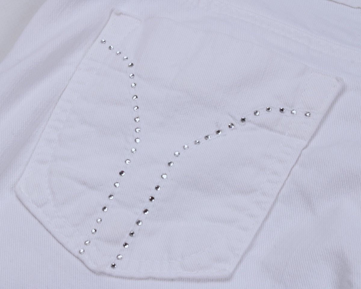 Miss Sixty × Vintage MISS SIXTY Y2K Vintage Wide Leg Rhinestone White Denim Jeans Size 32" / US 10 / IT 46 - 16 Thumbnail
