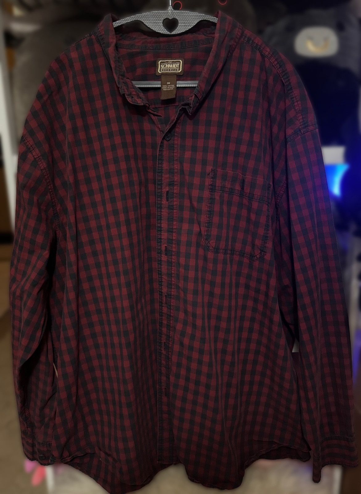 SCHMIDT CE Schmidt Workwear 3XL Button flannel long sleeve vintage Size US XXL / EU 58 / 5 - 4 Thumbnail