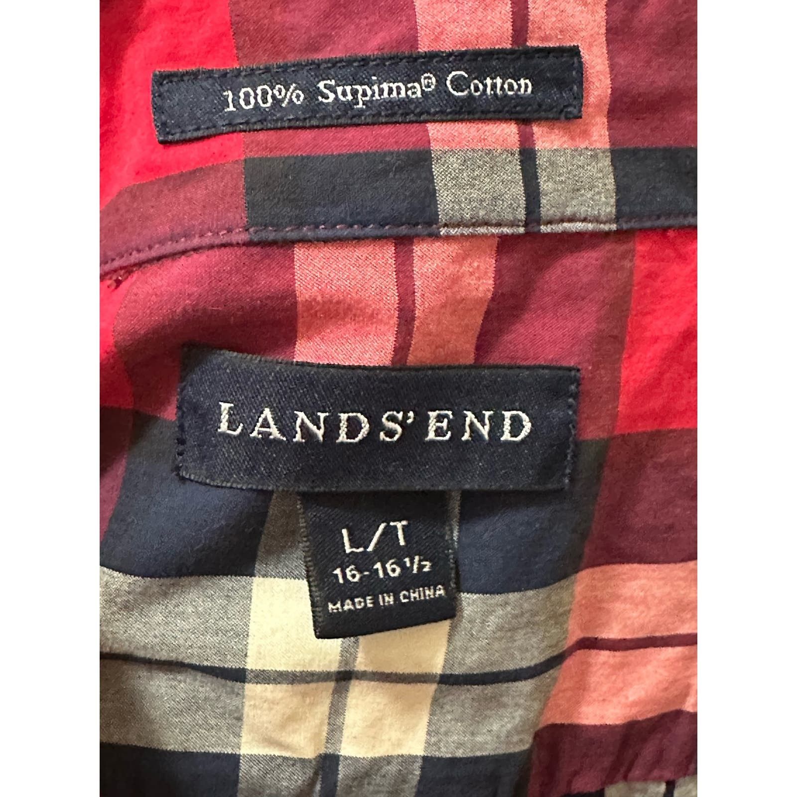 Lands' End Lands’ End plaid long sleeves casual shirt size Large Size US L / EU 52-54 / 3 - 3 Thumbnail